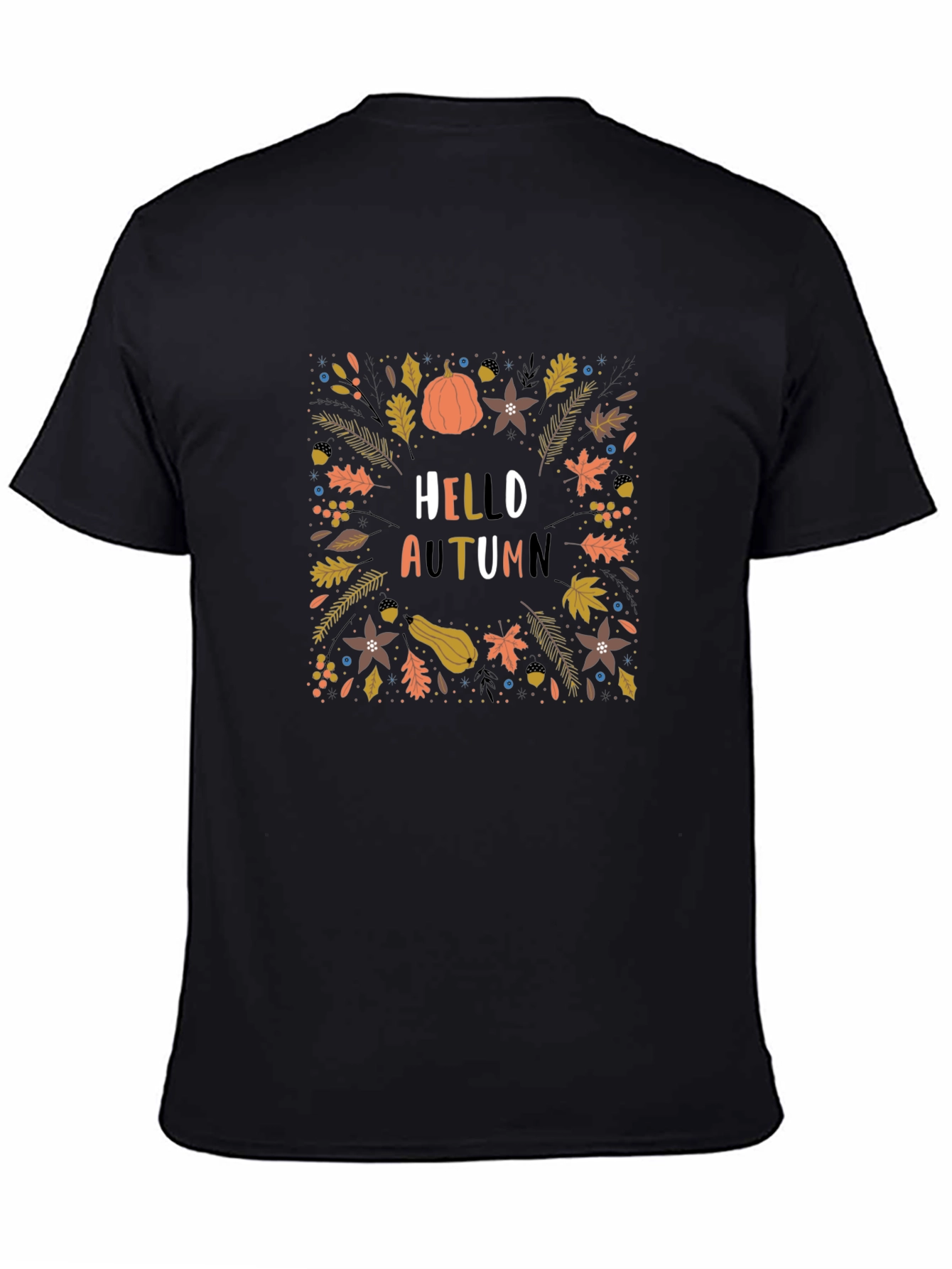Hello Autumn Black Graphic Tee