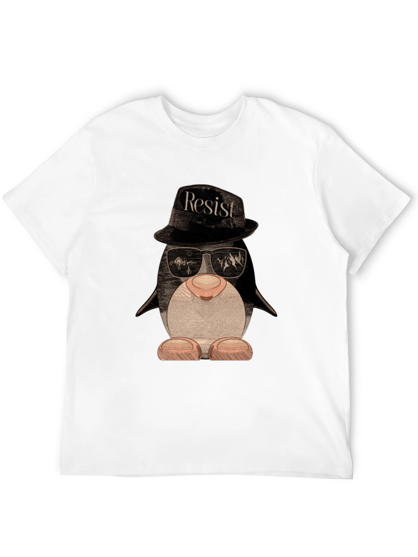 Resist Penguin T-Shirt - Novelty Graphic Tee
