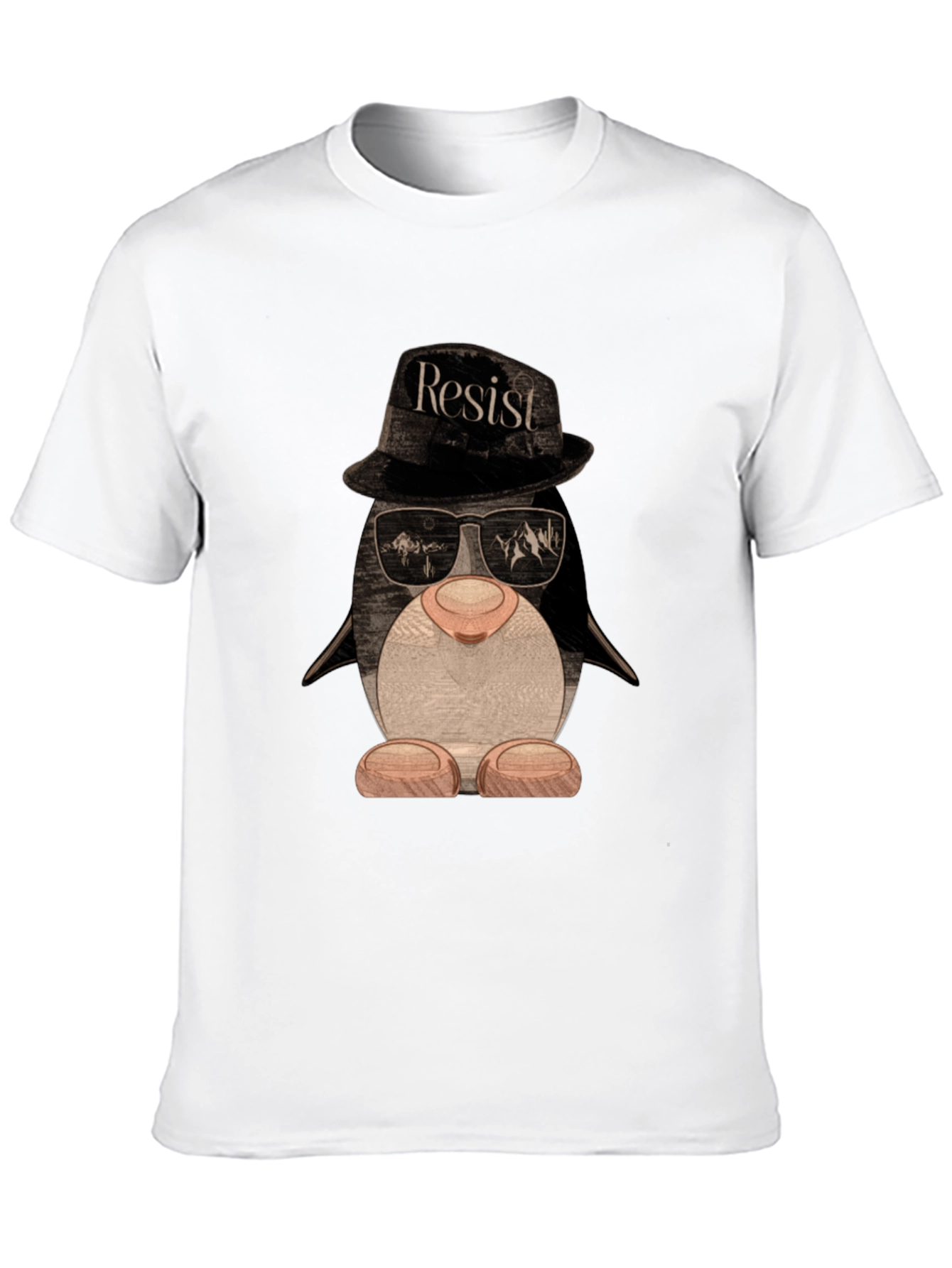 Resist Penguin T-Shirt - Novelty Graphic Tee