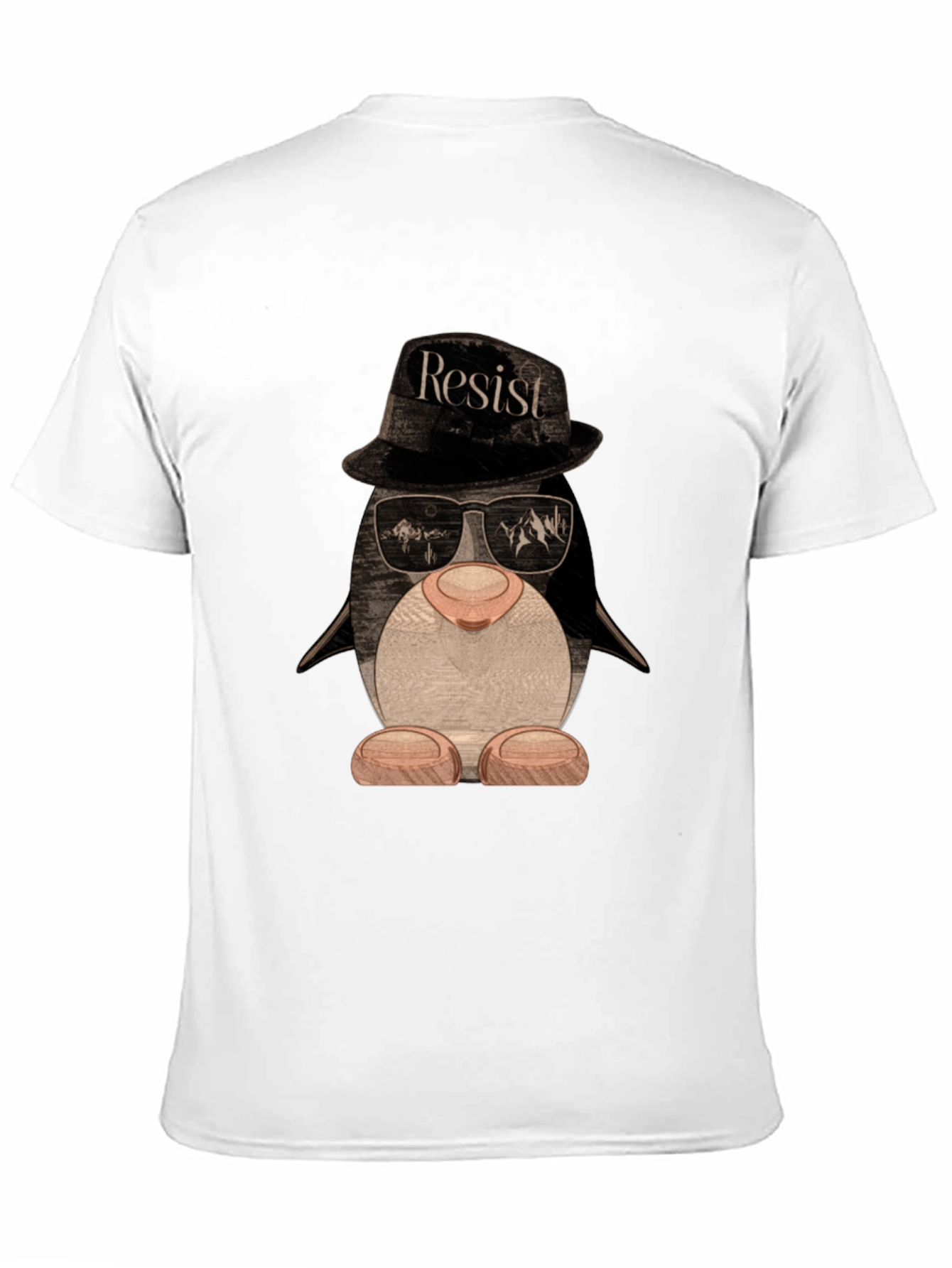 Resist Penguin T-Shirt - Novelty Graphic Tee