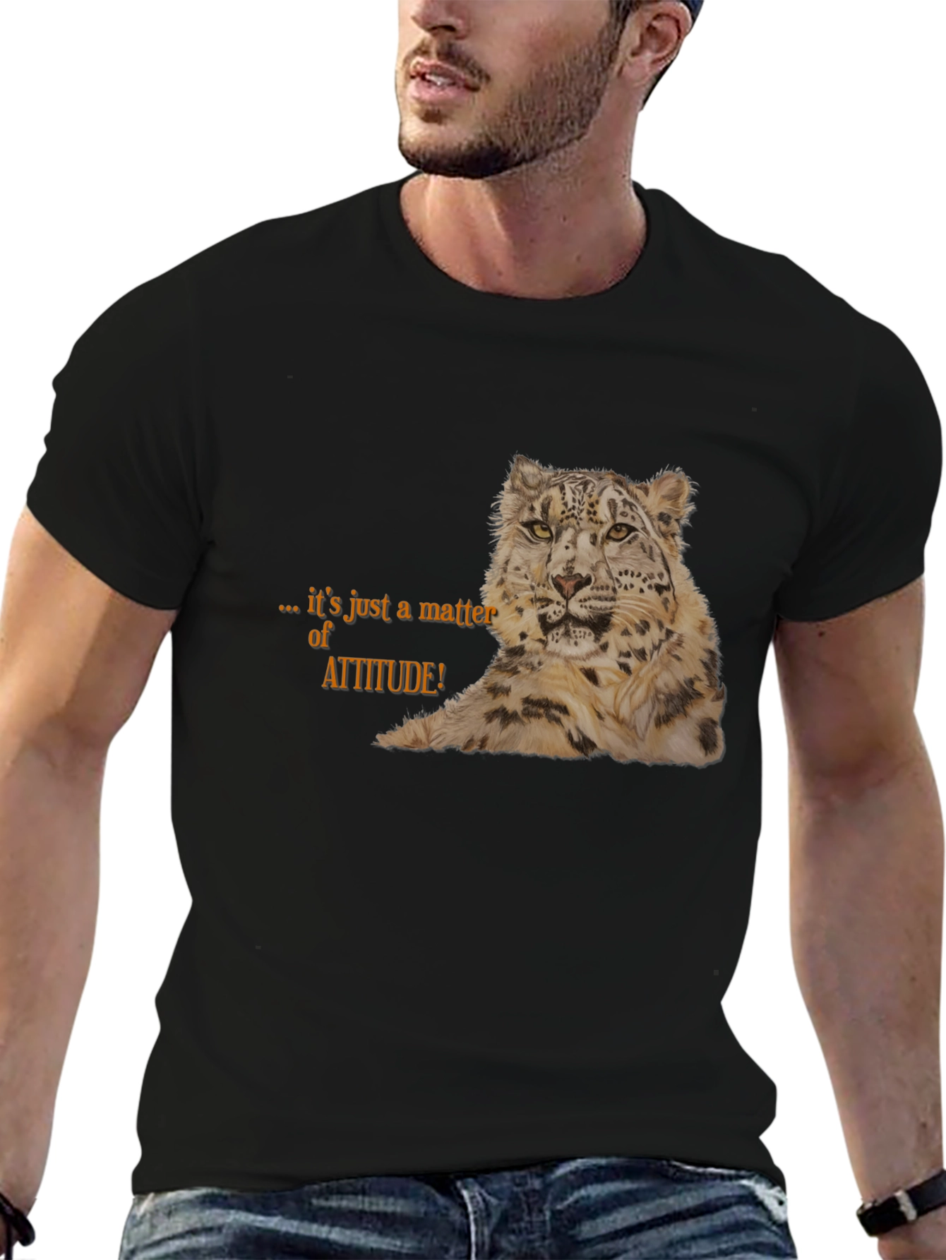 Attitude Snow Leopard Graphic Tee