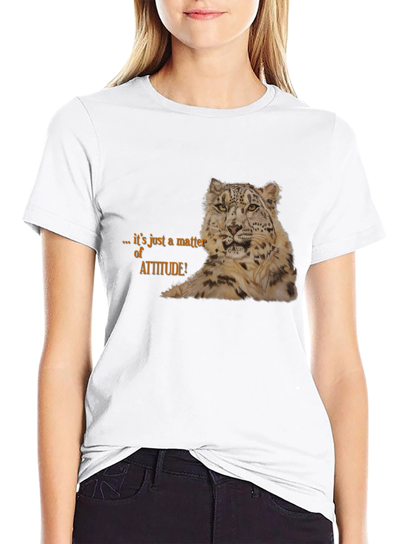 Attitude Snow Leopard Graphic Tee