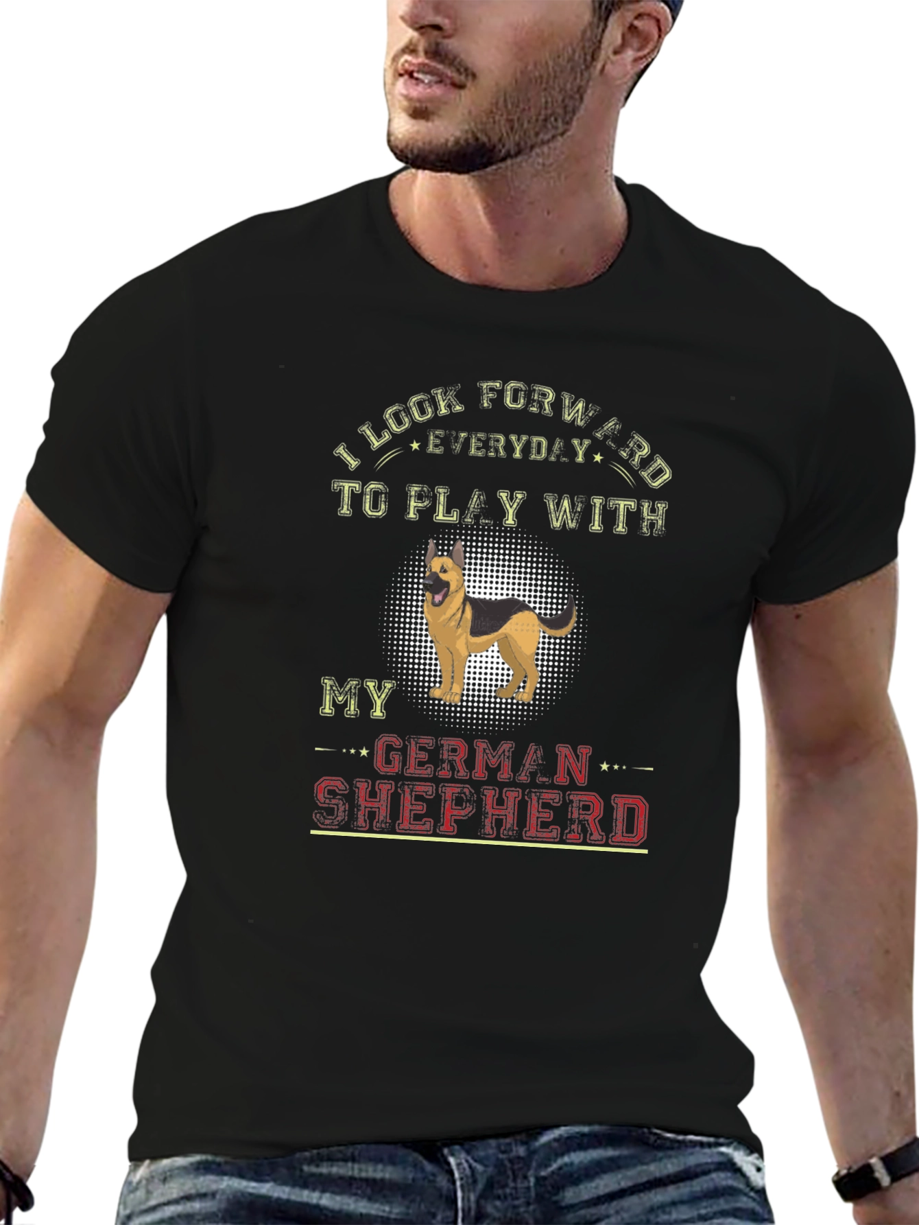 German Shepherd Dog T-Shirt: Look Forward to Play