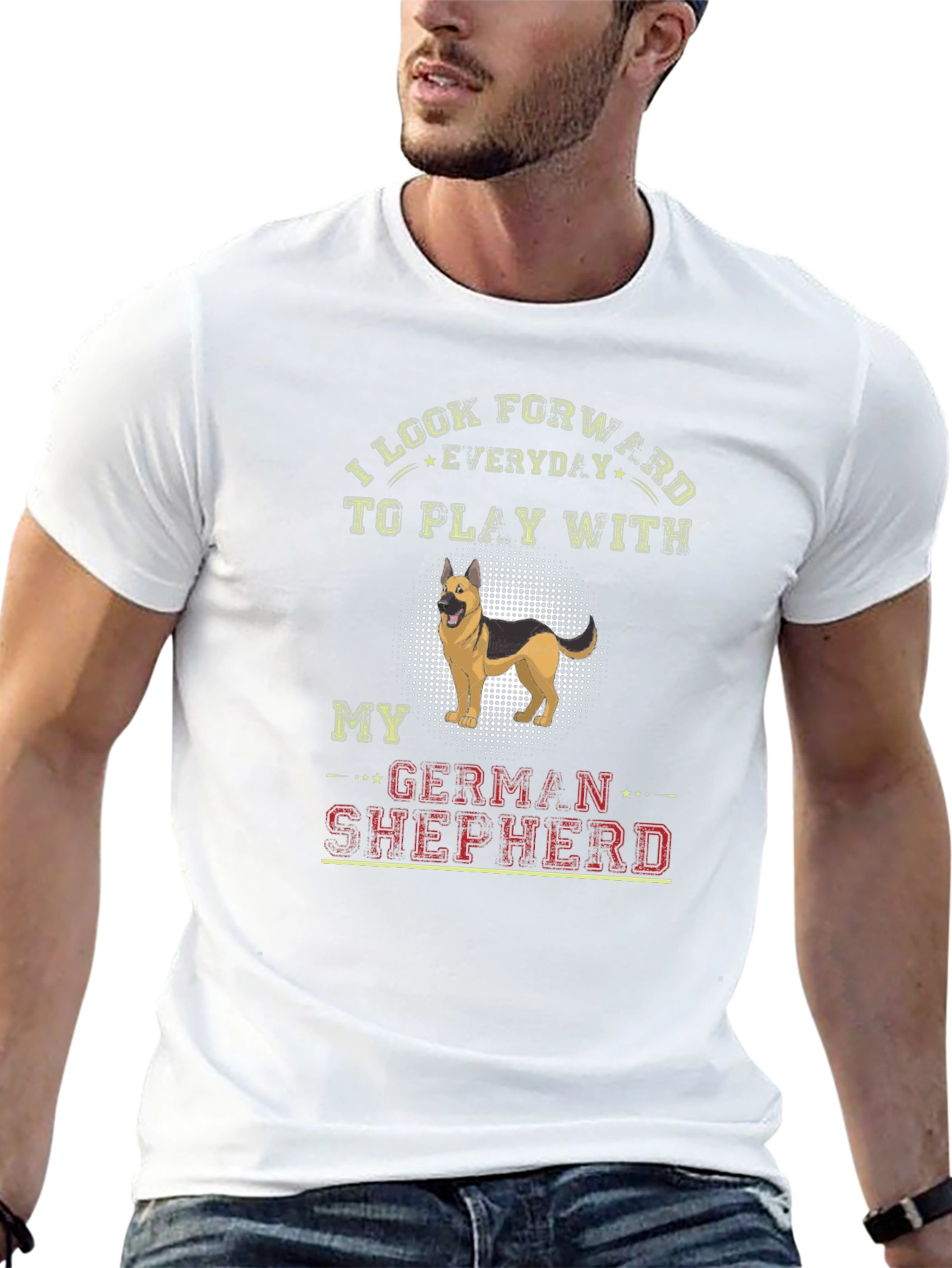 German Shepherd Dog T-Shirt: Look Forward to Play