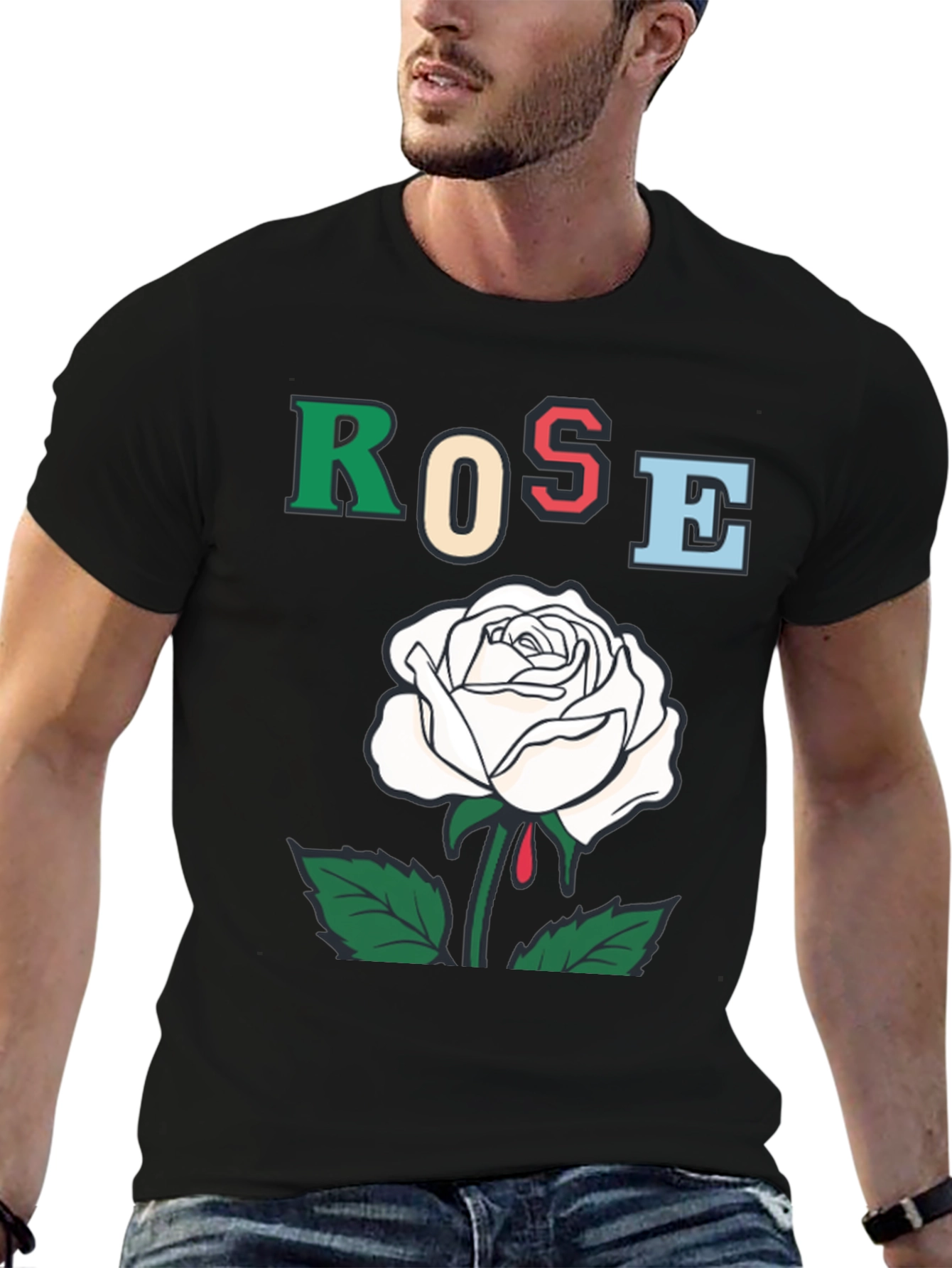 Rose Graphic T-Shirt - Bold Artistic Design