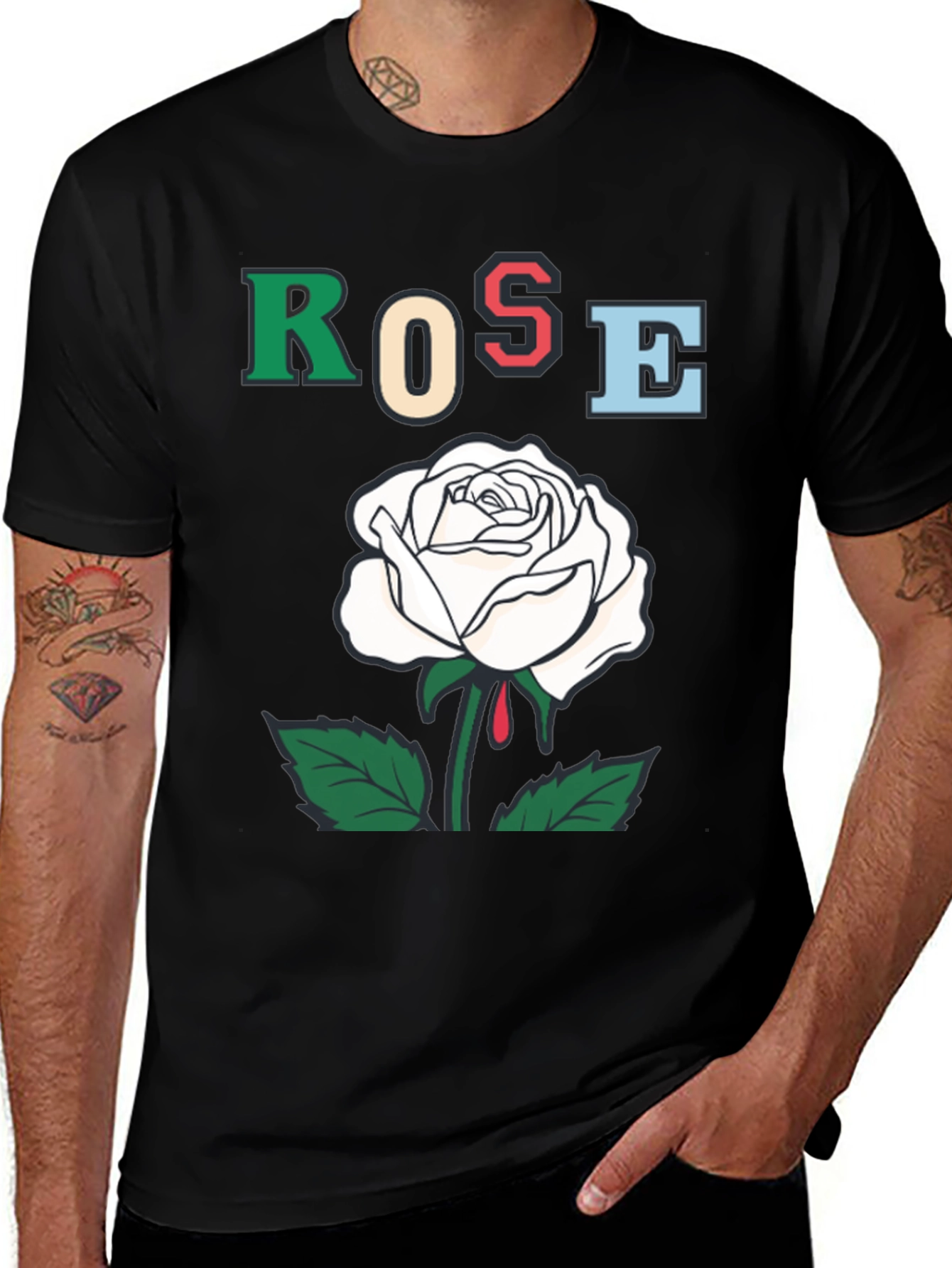 Rose Graphic T-Shirt - Bold Artistic Design