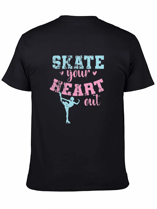 Skate Your Heart Out Graphic Tee - Black Cotton Shirt