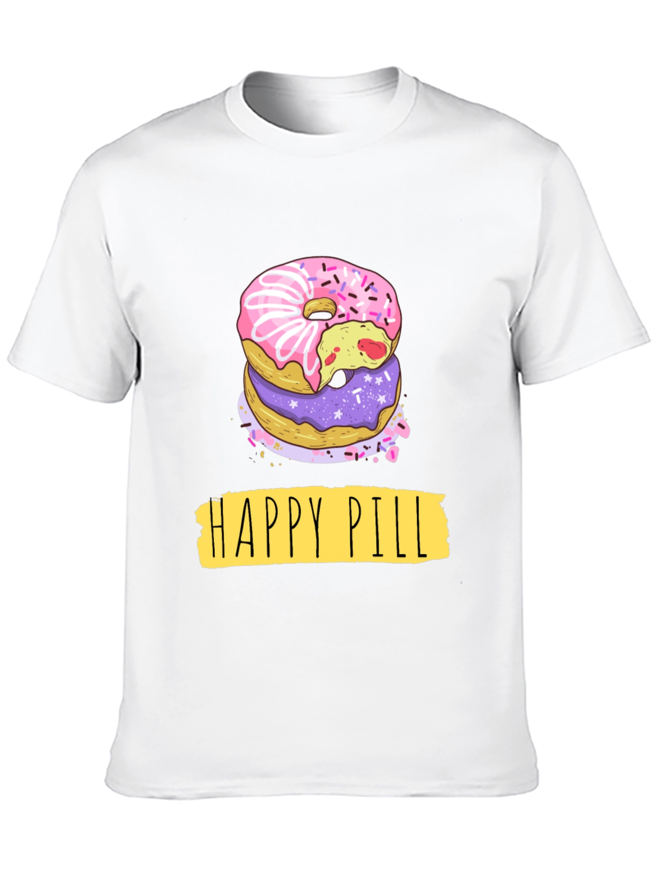 Happy Pill Donut Graphic T-Shirt