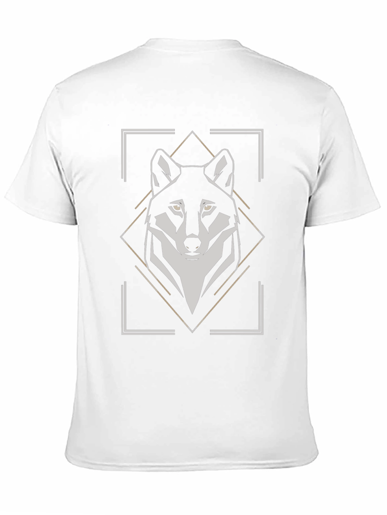 Geometric Wolf Graphic Tee - Black