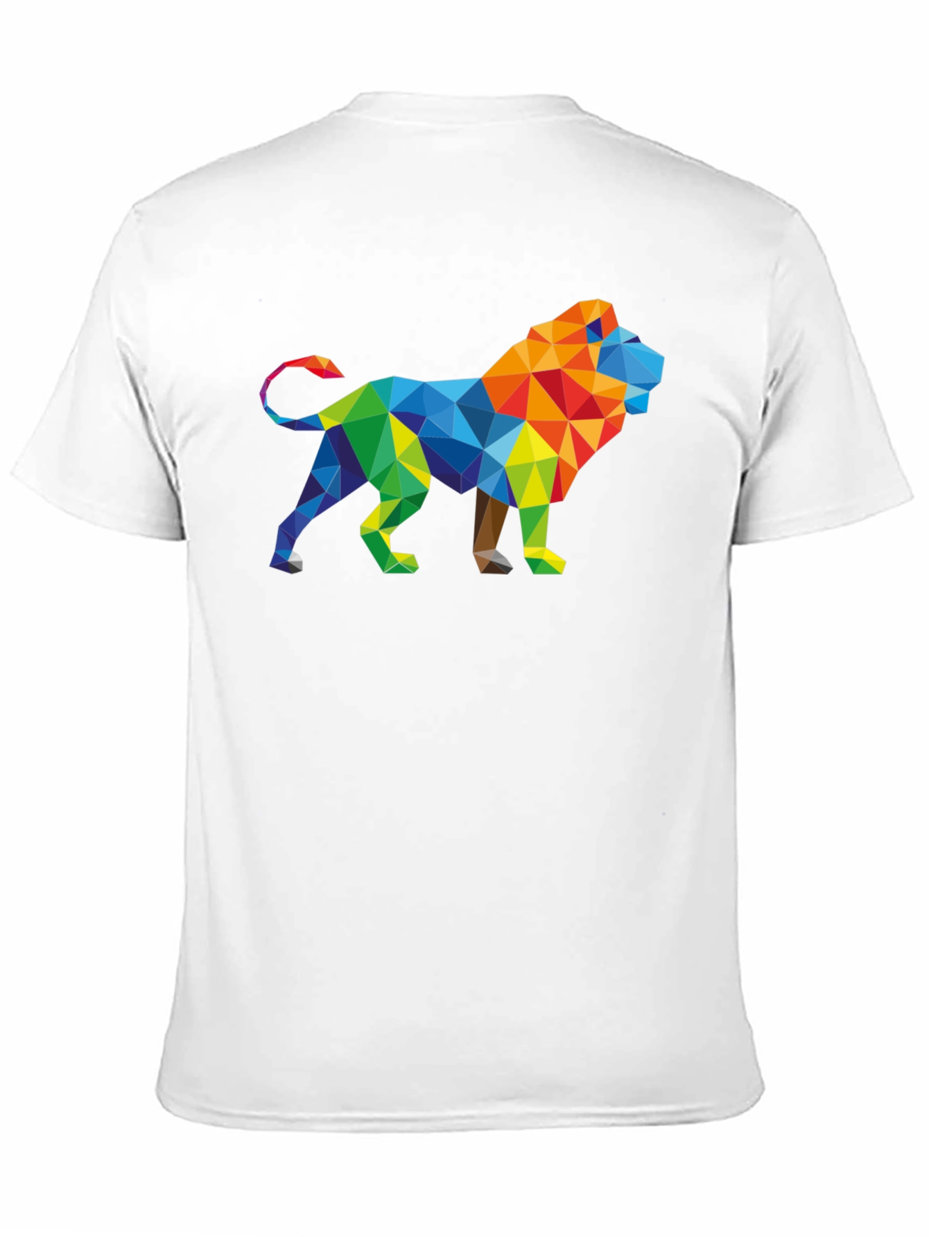 Geometric Lion Graphic Tee - Stylish Mens Black T-Shirt