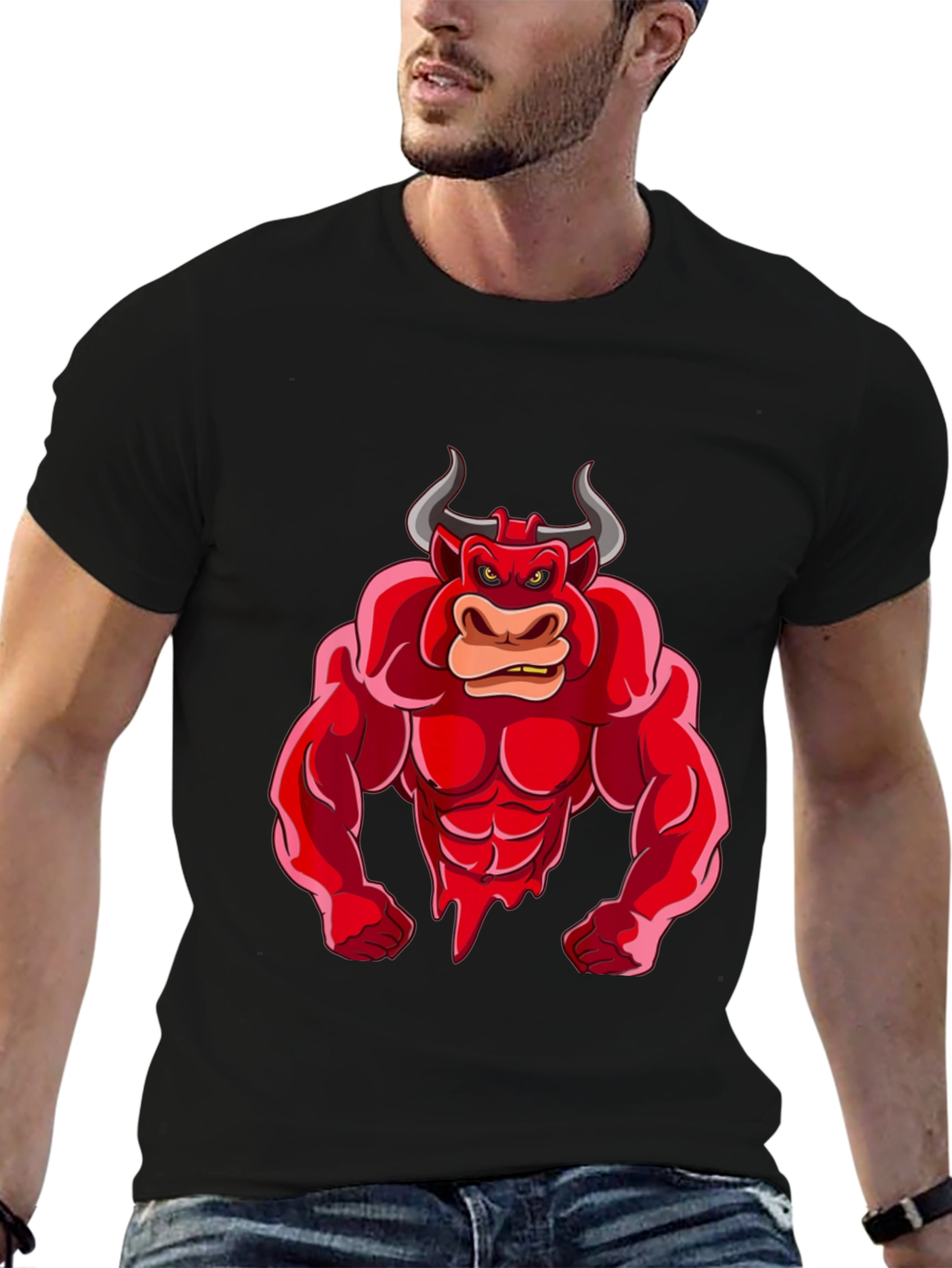 Red Bull Cartoon Graphic T-Shirt