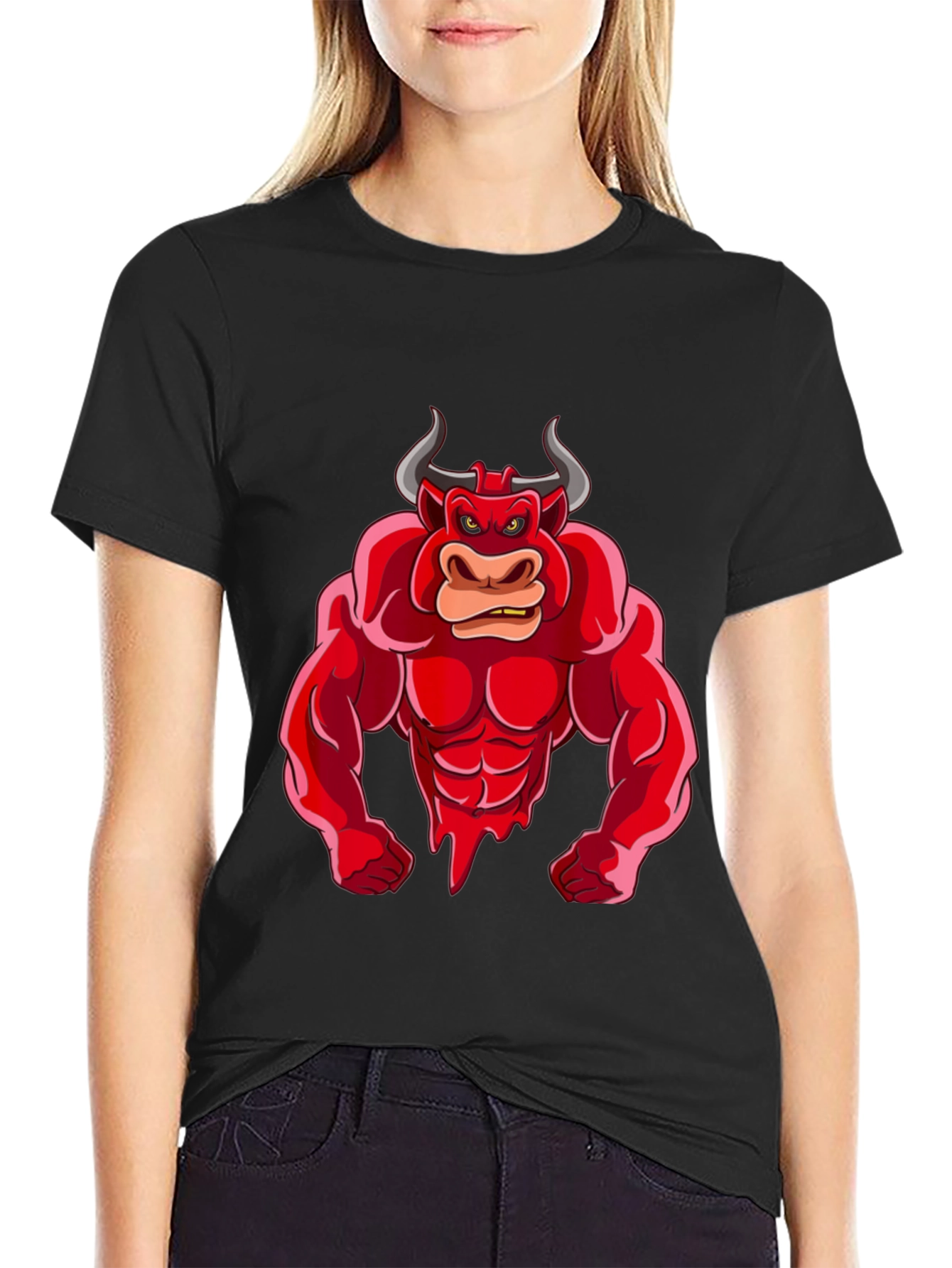 Red Bull Cartoon Graphic T-Shirt