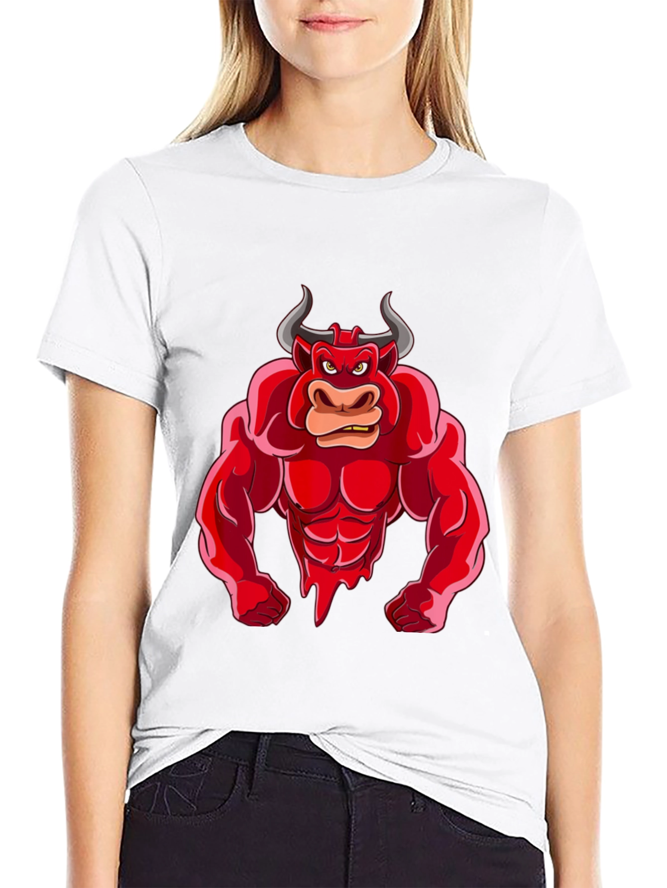 Red Bull Cartoon Graphic T-Shirt