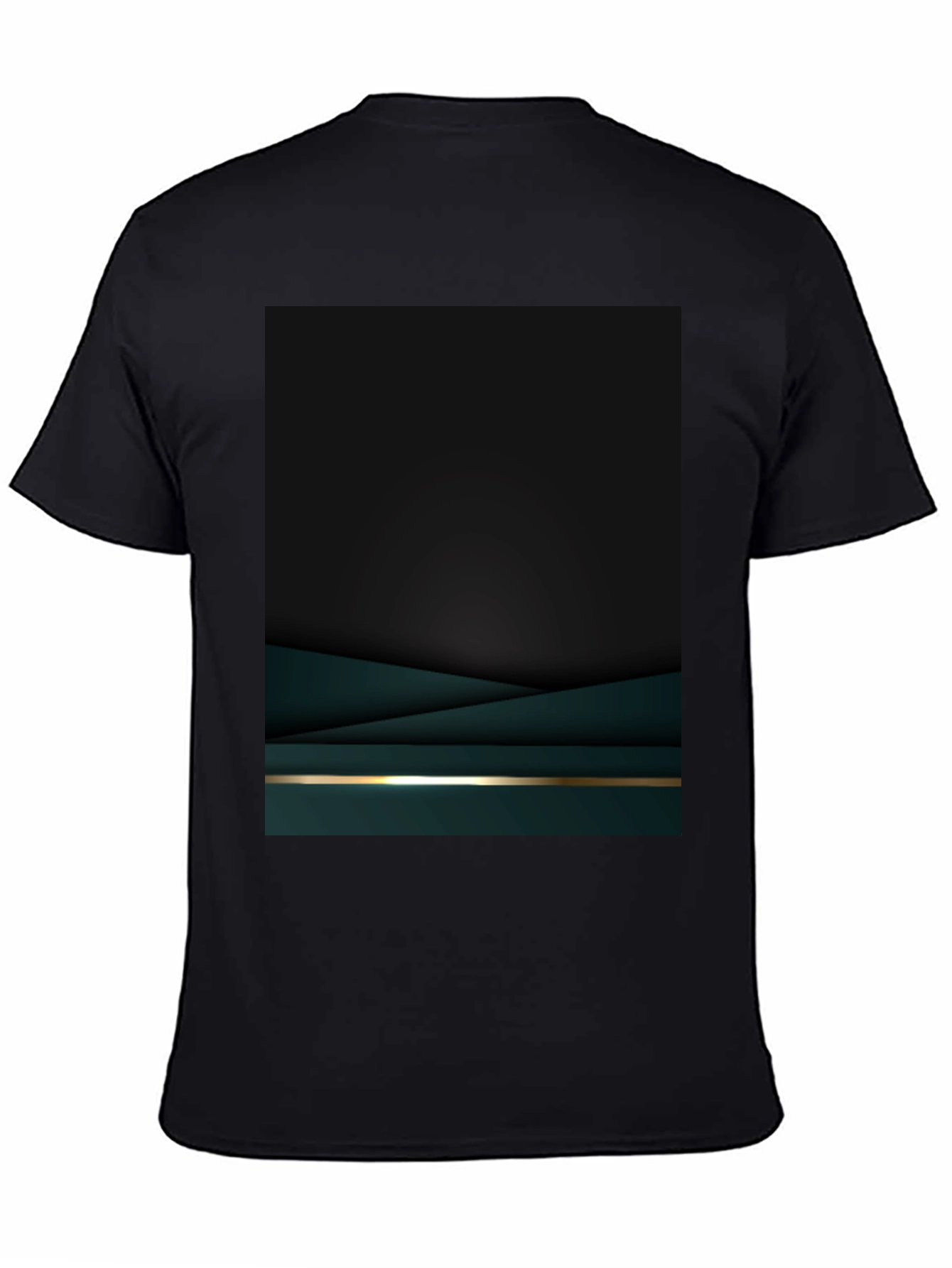 Elegant Dark Green Geometric T-Shirt