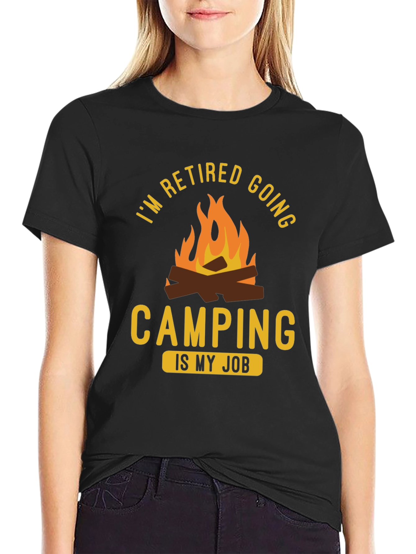 Retired Camping Job T-Shirt - Funny Retirement Gift