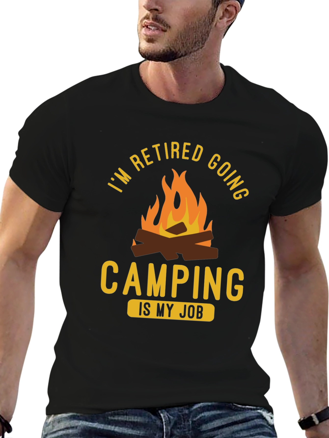 Retired Camping Job T-Shirt - Funny Retirement Gift