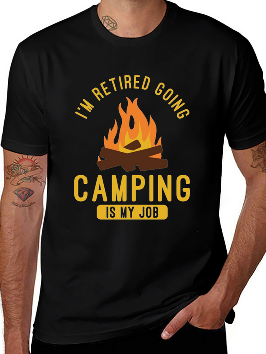Retired Camping Job T-Shirt - Funny Retirement Gift