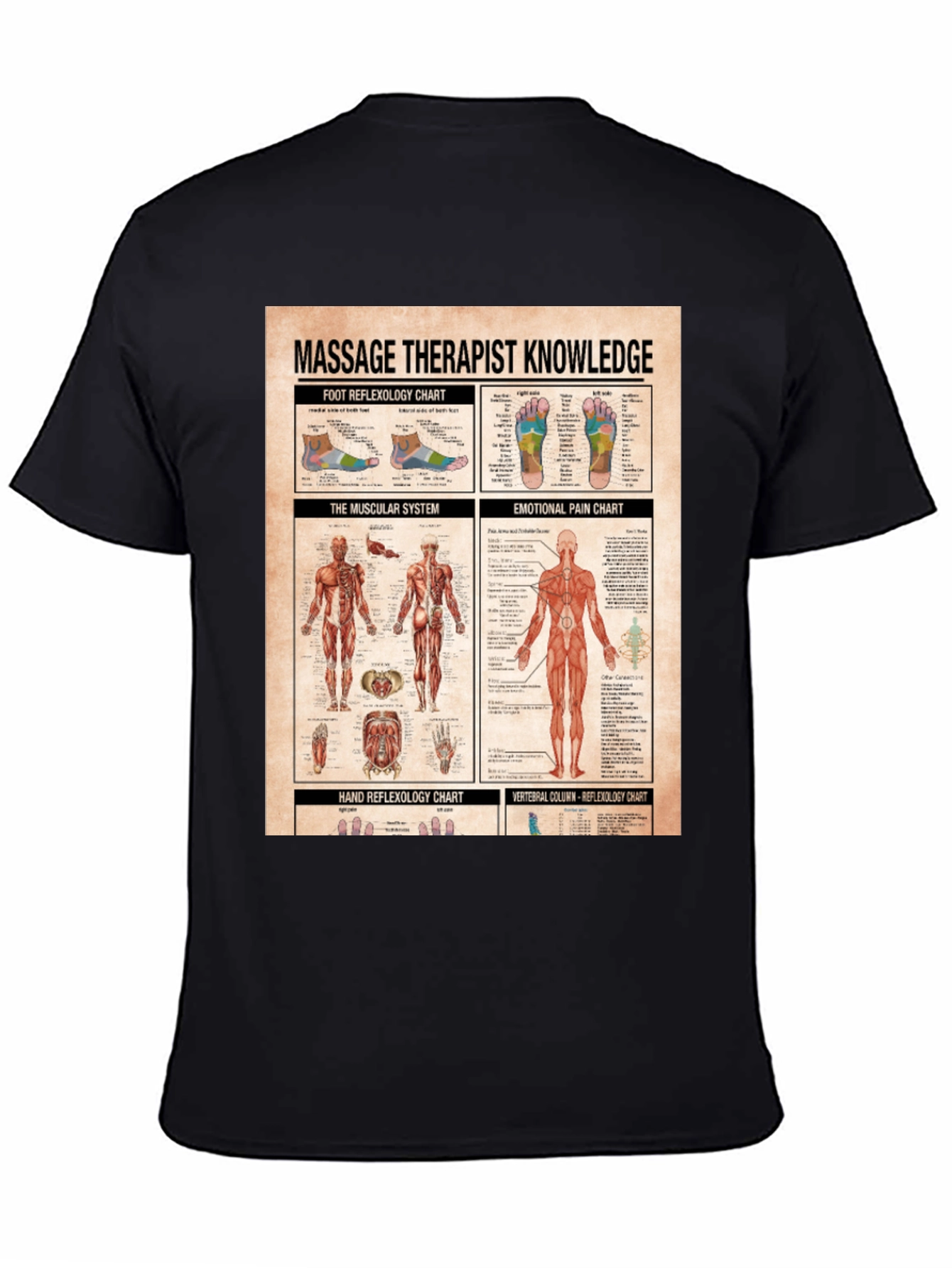 Massage Therapist Knowledge Chart T-Shirt