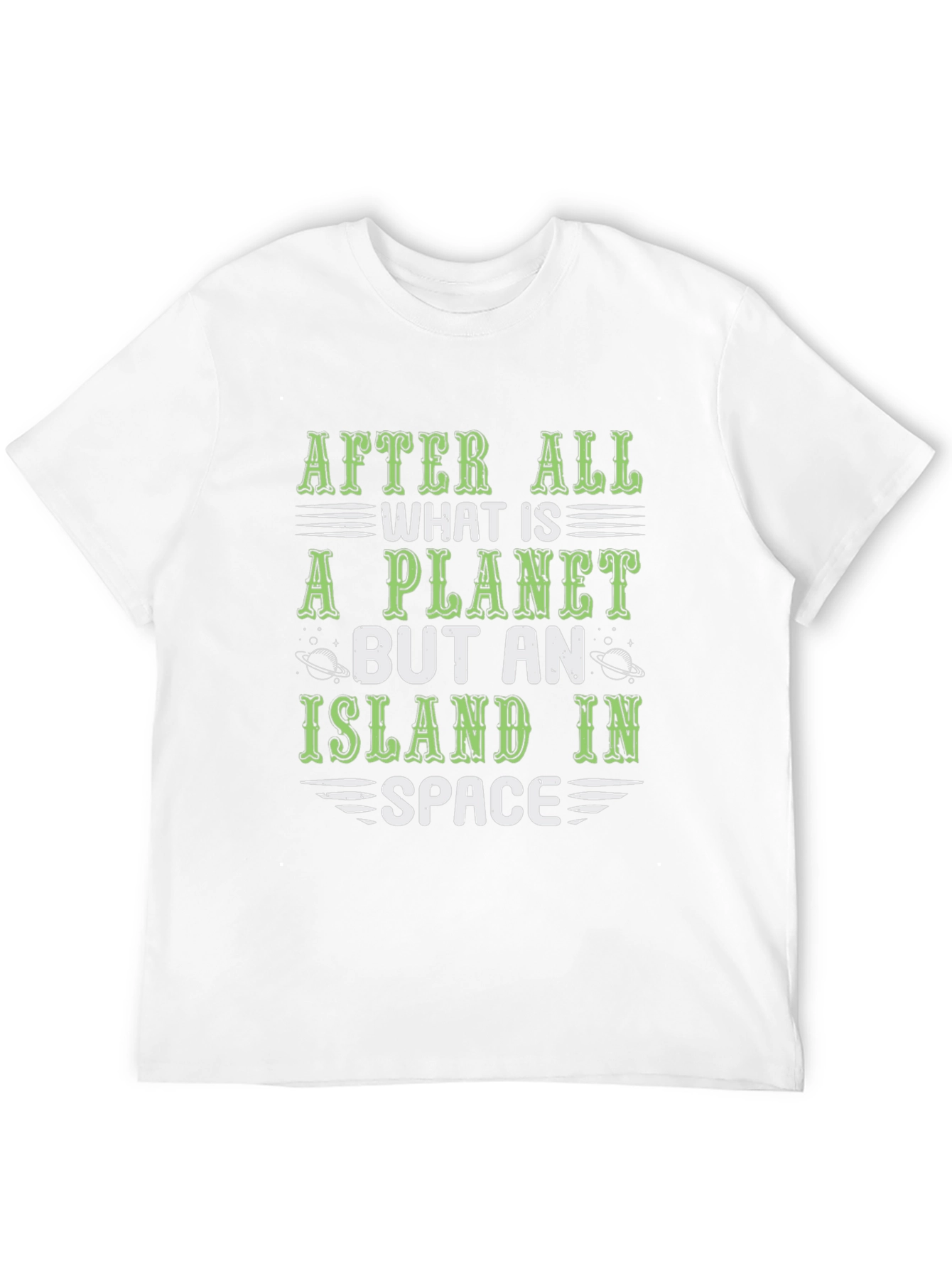 Planet Island in Space Graphic T-Shirt