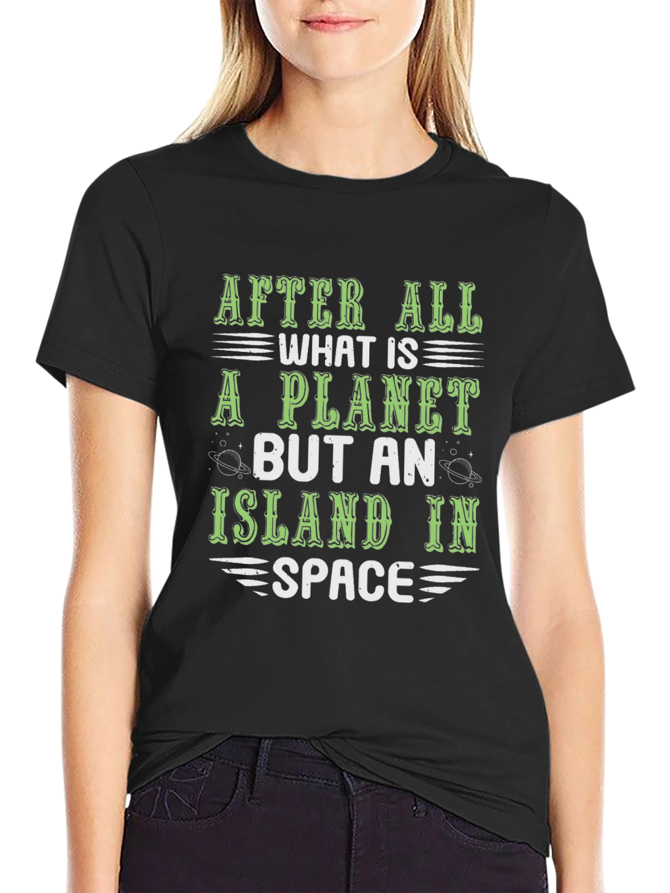 Planet Island in Space Graphic T-Shirt