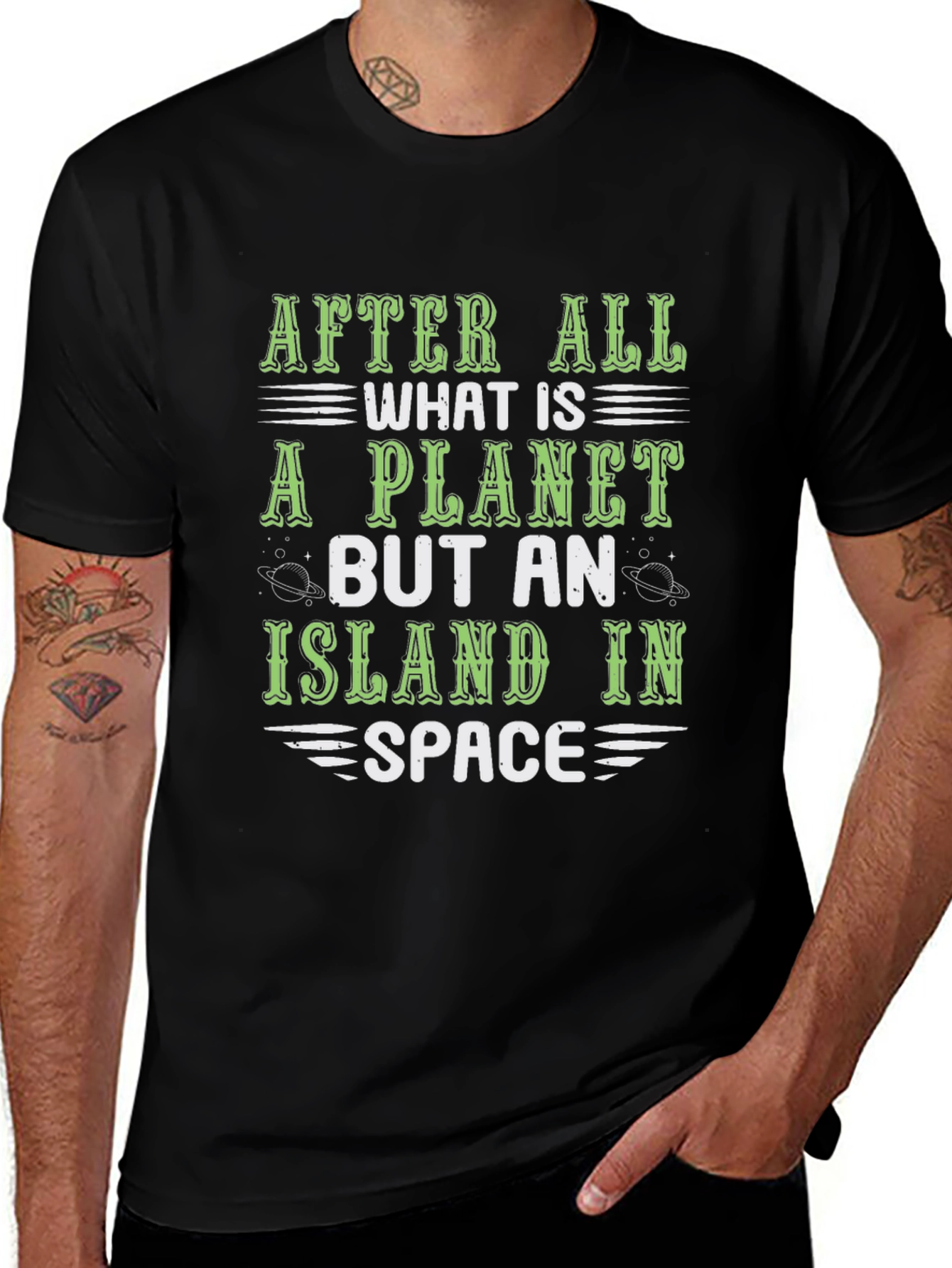 Planet Island in Space Graphic T-Shirt