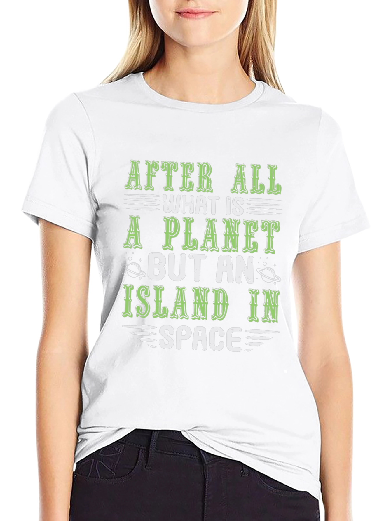 Planet Island in Space Graphic T-Shirt