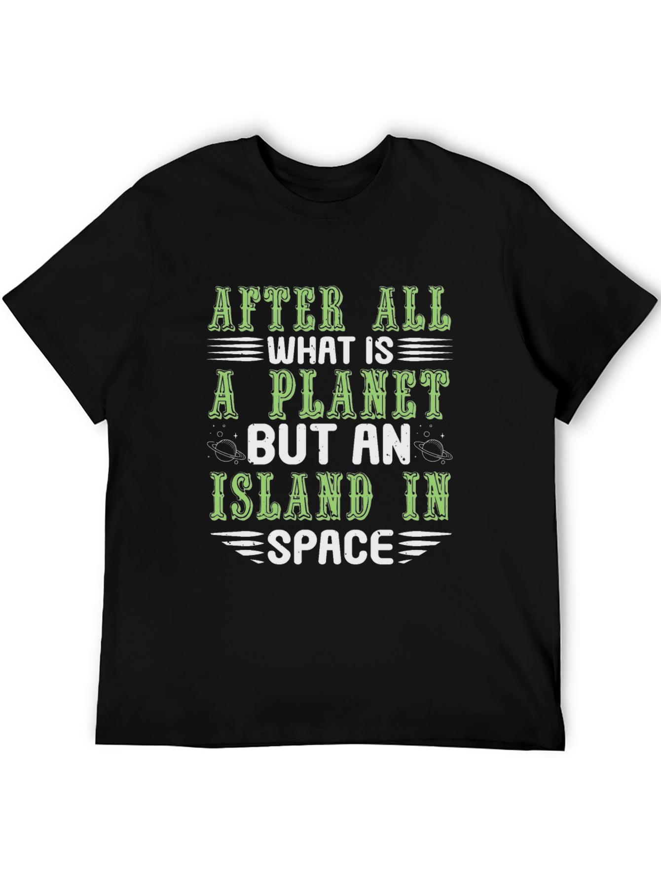 Planet Island in Space Graphic T-Shirt