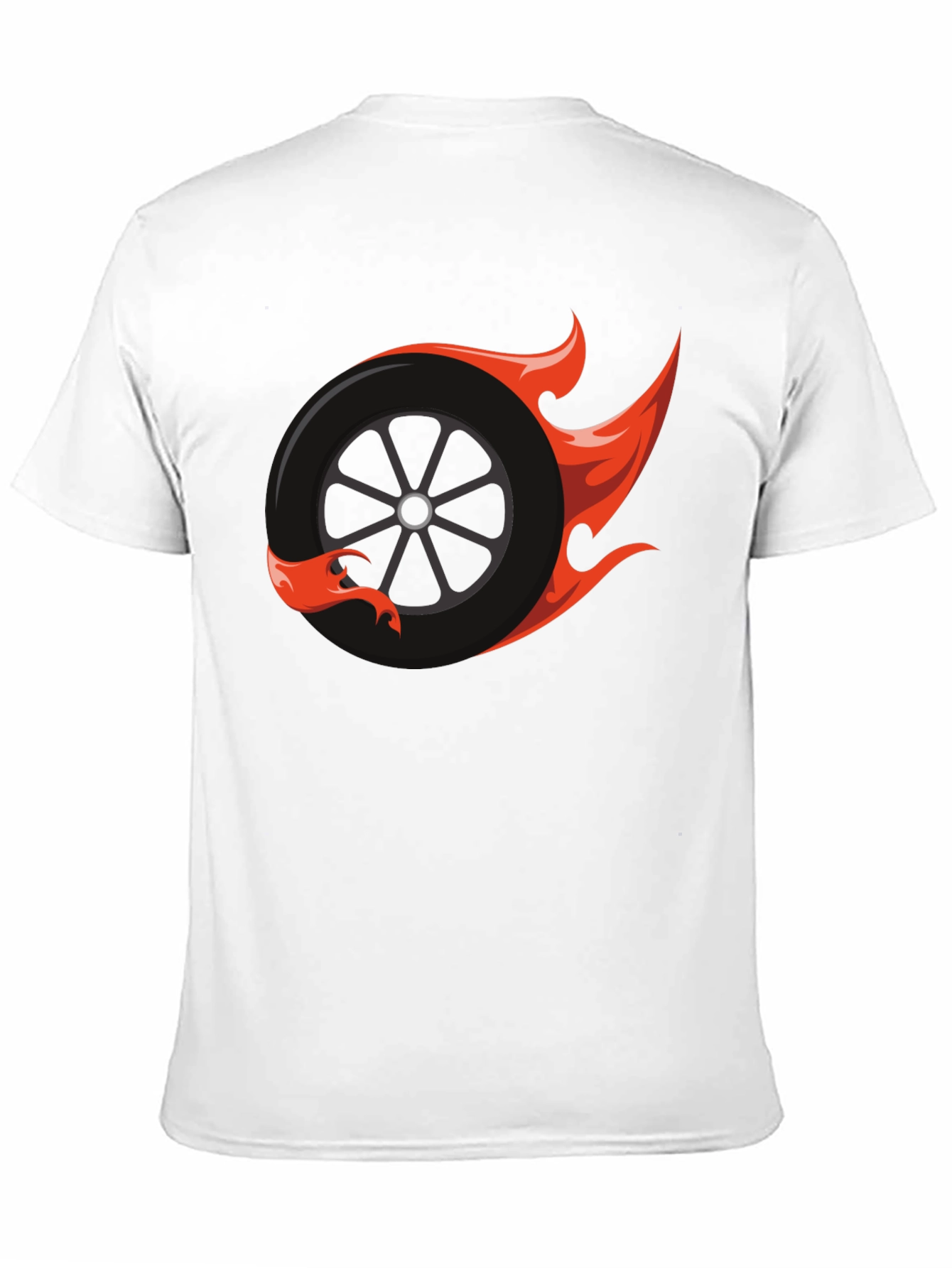 Flaming Wheel Graphic Tee - Cool Car Enthusiast Design