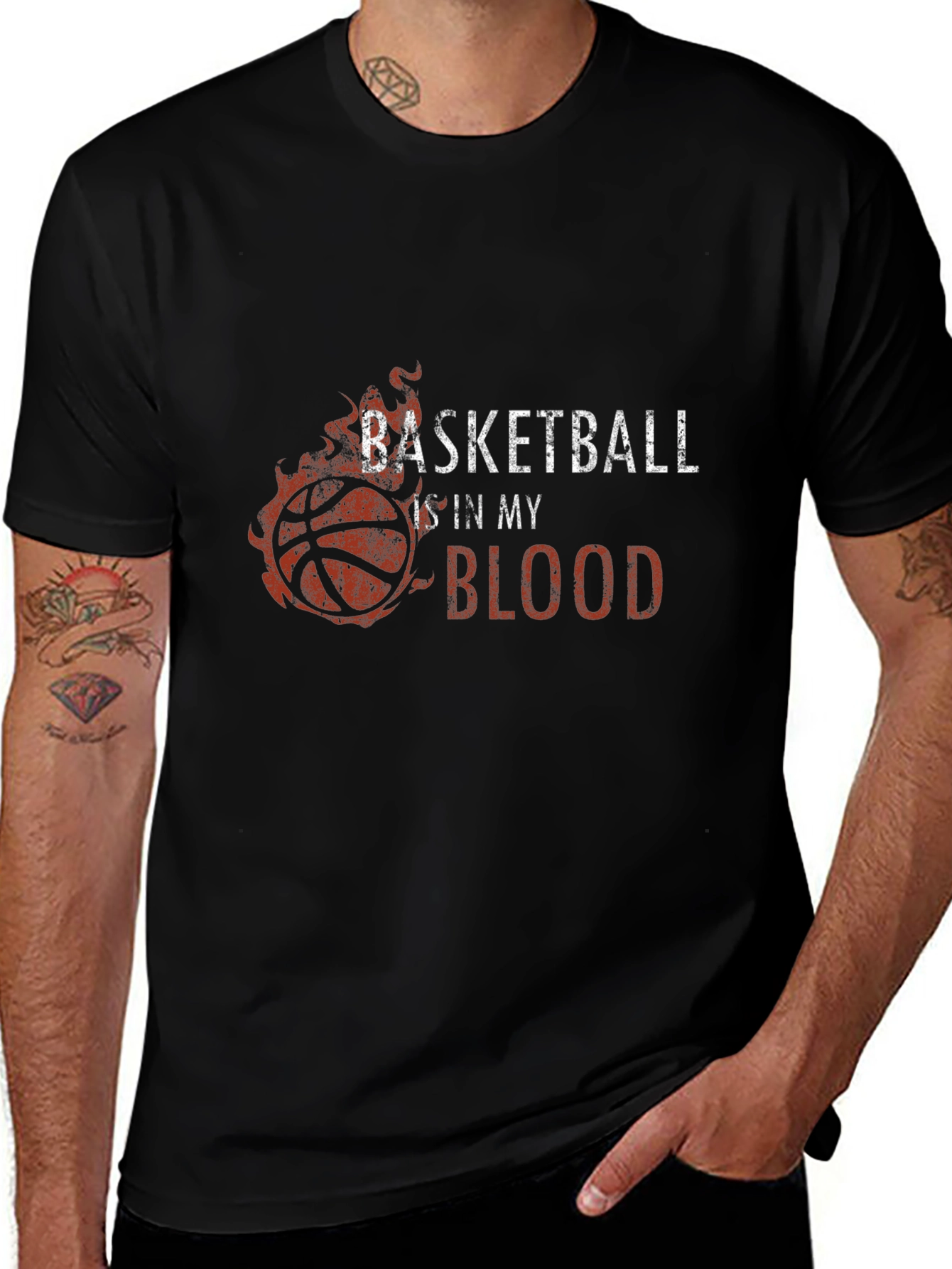 Basketball Is In My Blood Graphic T-Shirt