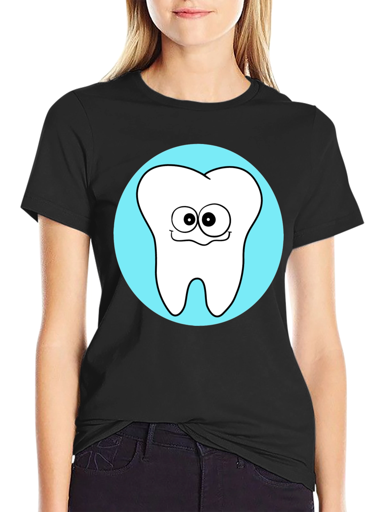 Funny Tooth Graphic T-Shirt - Black Cotton Tee