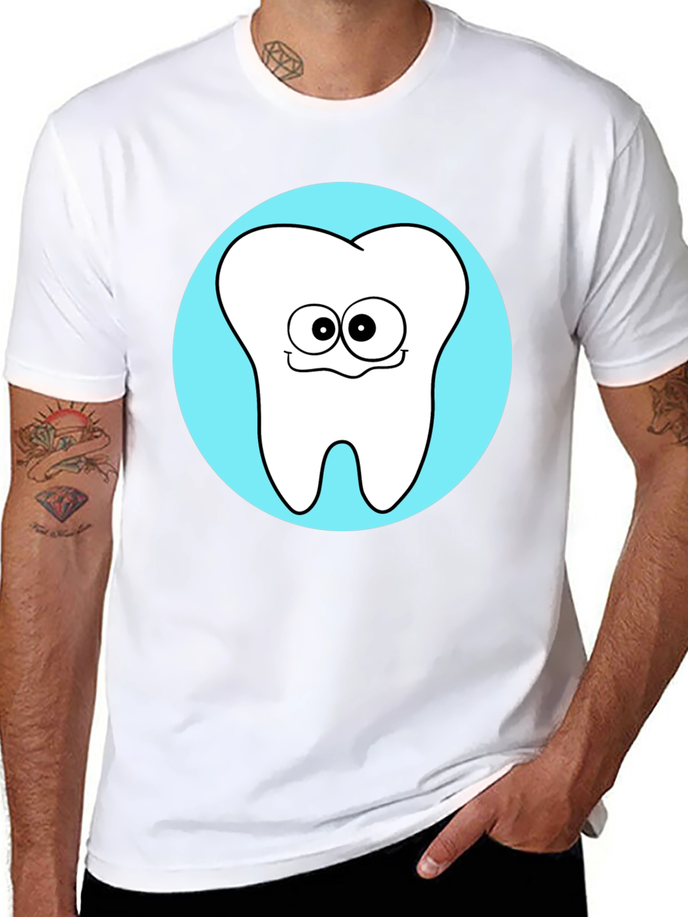Funny Tooth Graphic T-Shirt - Black Cotton Tee