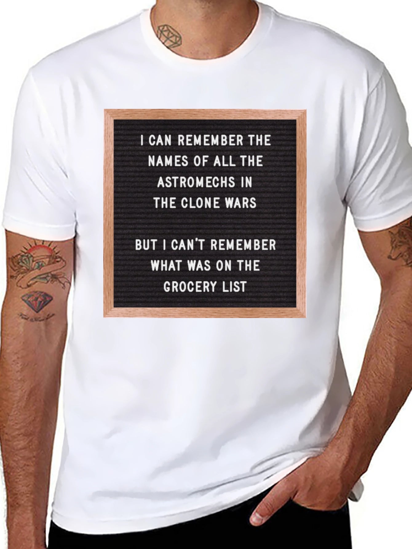 Clone Wars Astromech Grocery List Mens T-Shirt