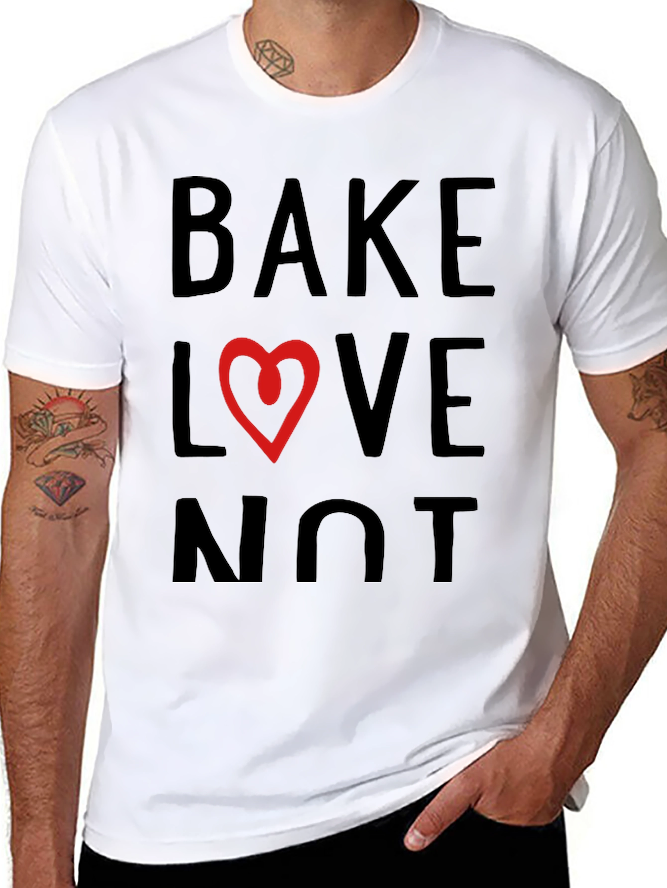 Bake Love Not T-Shirt - Heart Design