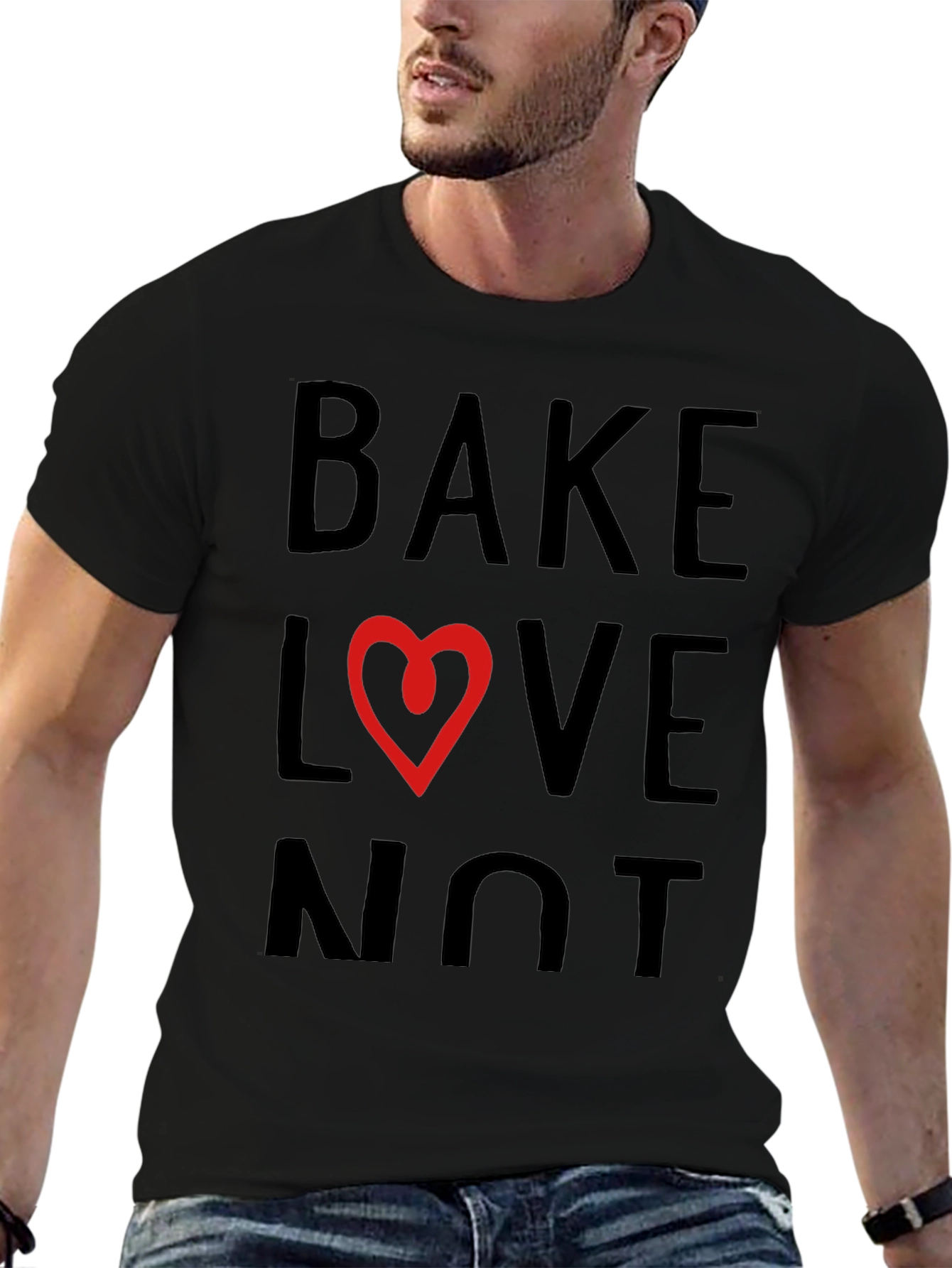 Bake Love Not T-Shirt - Heart Design