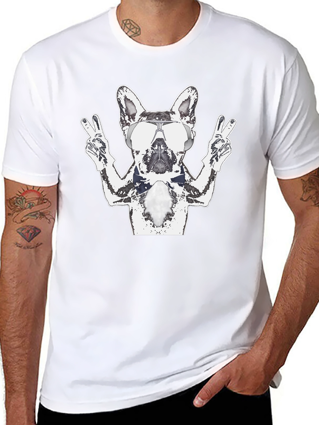 Cool Dog Graphic Tee - Mens Black T-Shirt