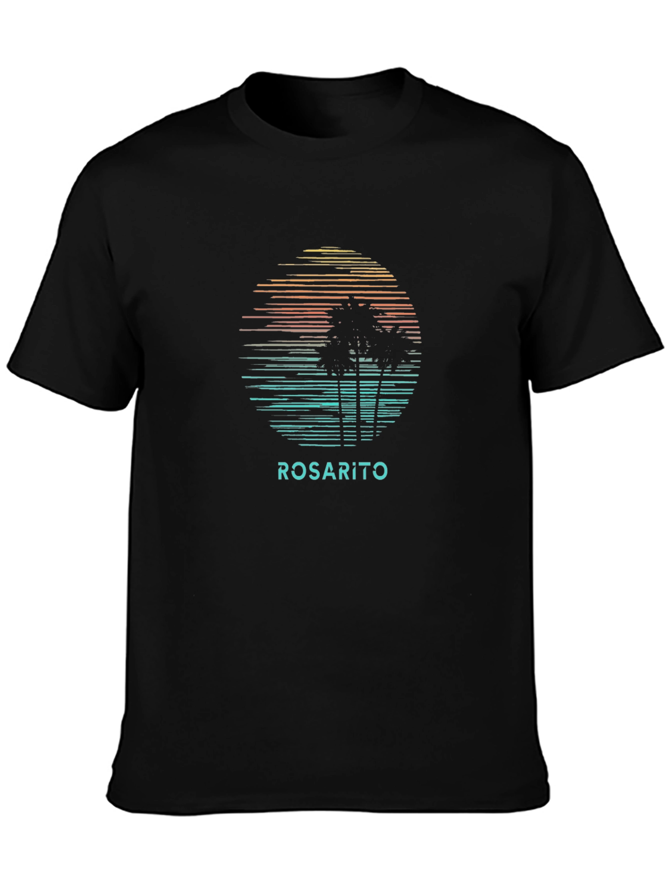 Rosarito Sunset Graphic Tee - Retro Palm Tree T-Shirt