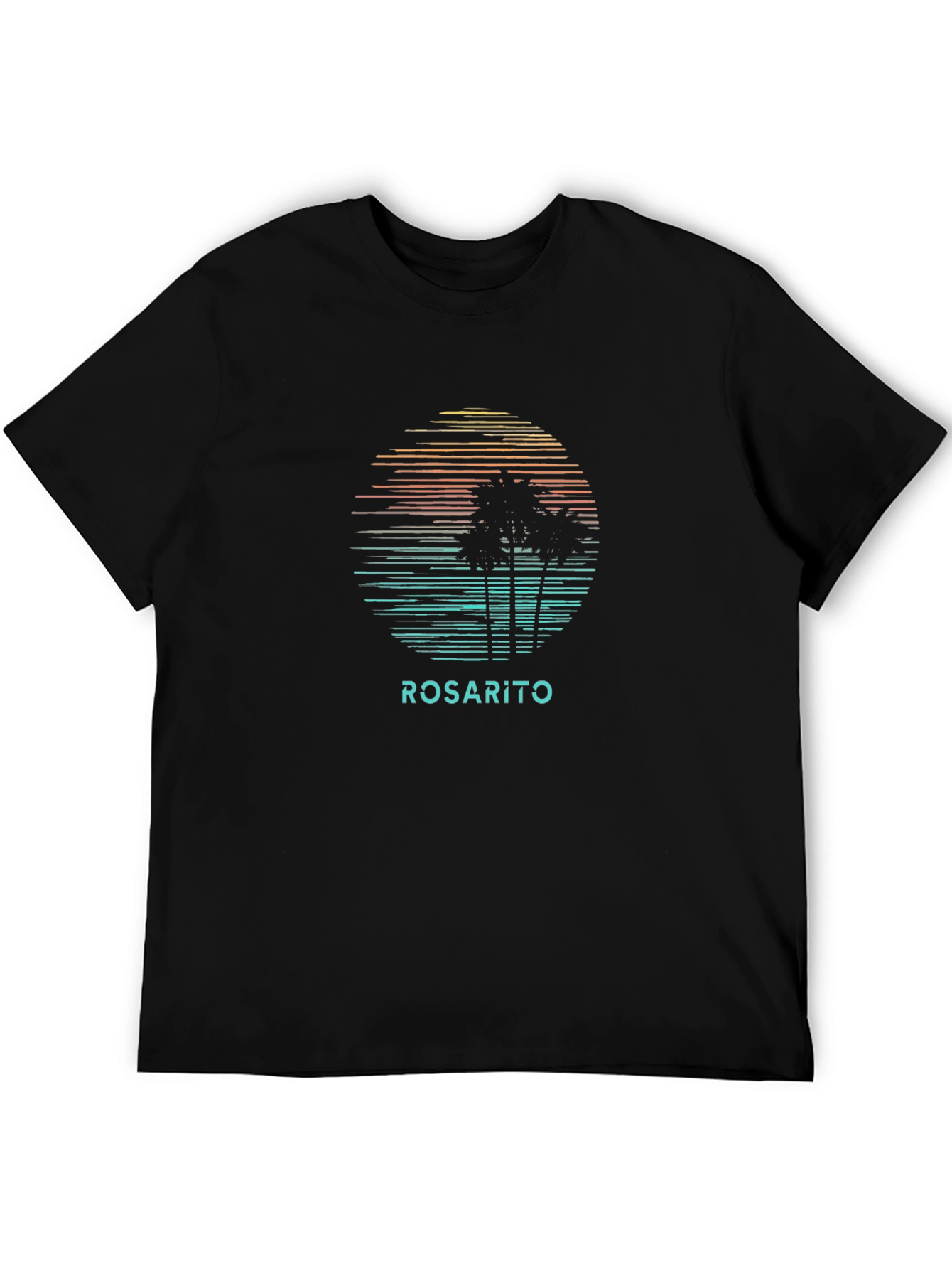 Rosarito Sunset Graphic Tee - Retro Palm Tree T-Shirt