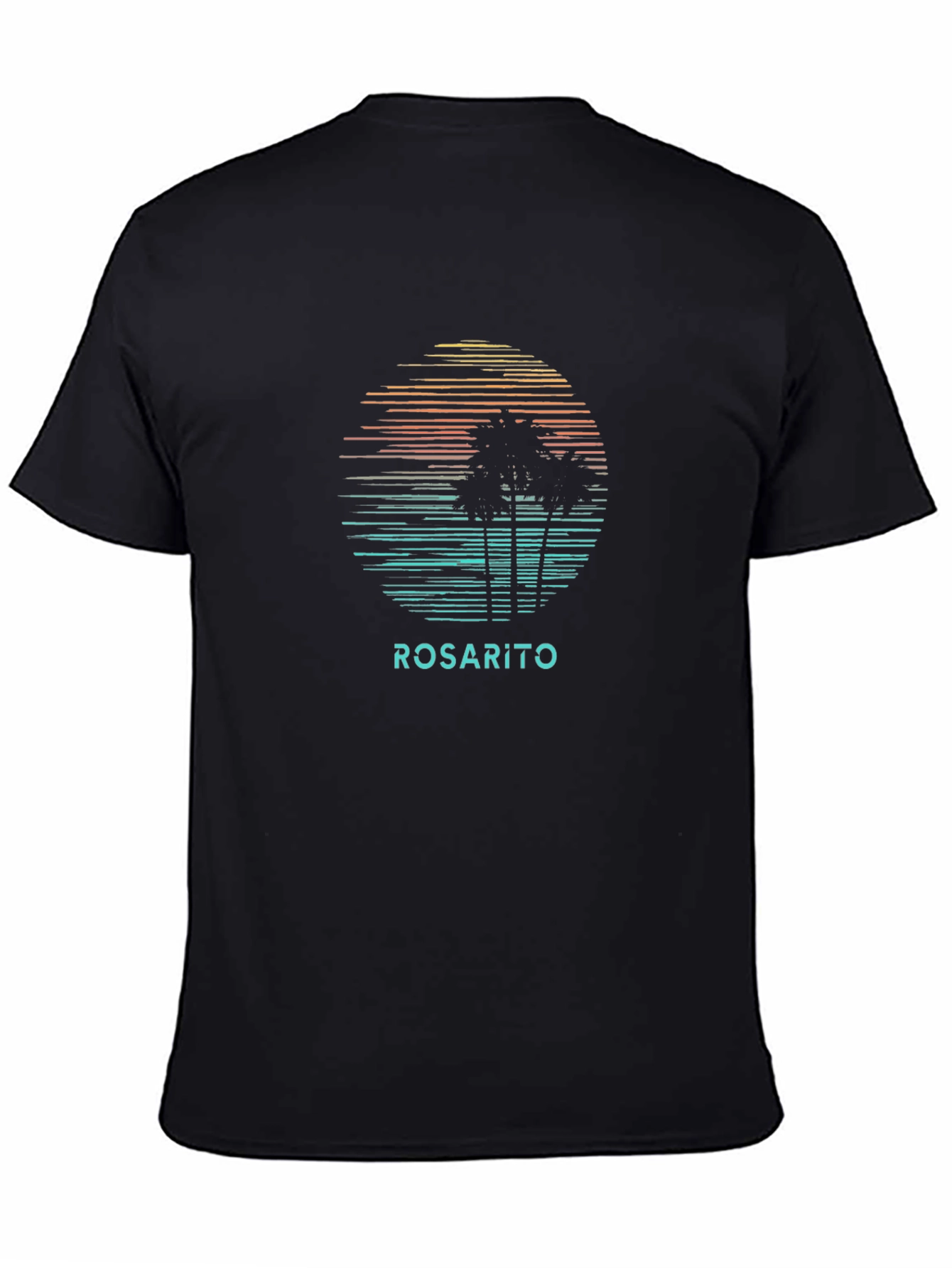 Rosarito Sunset Graphic Tee - Retro Palm Tree T-Shirt