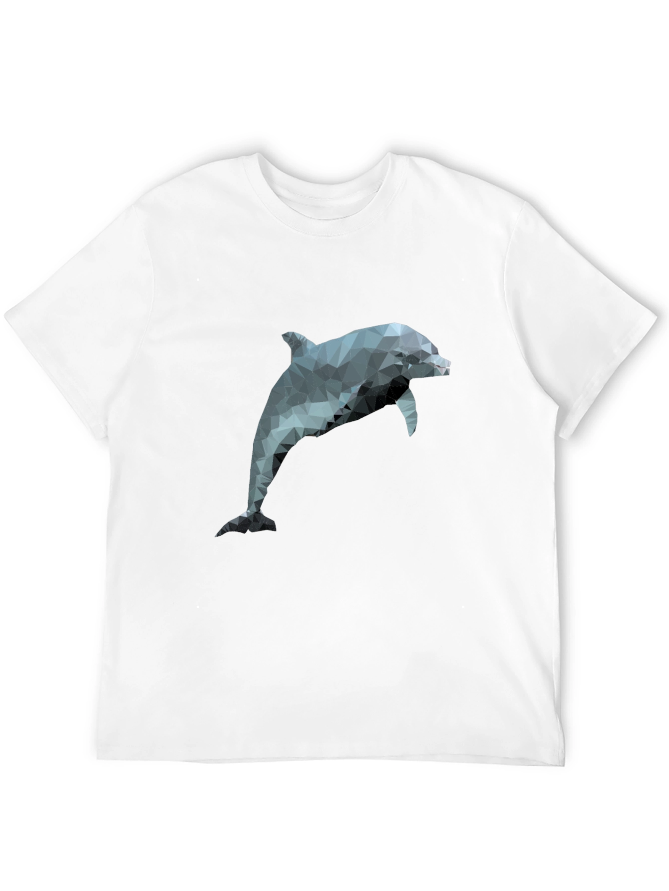 Geometric Dolphin T-Shirt - Black Poly Cotton Blend