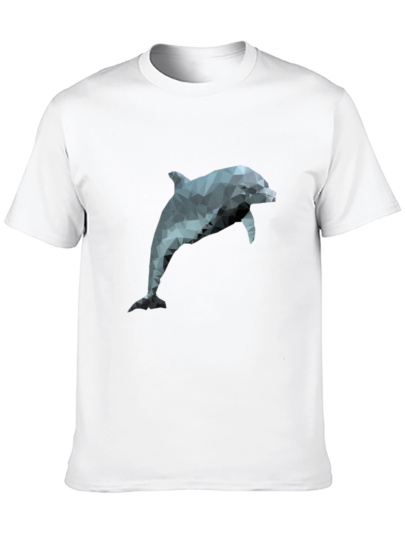 Geometric Dolphin T-Shirt - Black Poly Cotton Blend