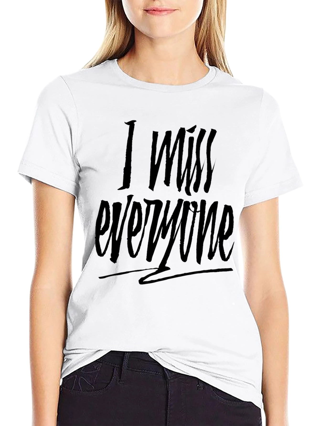 I Miss Everyone Black Graphic Tee