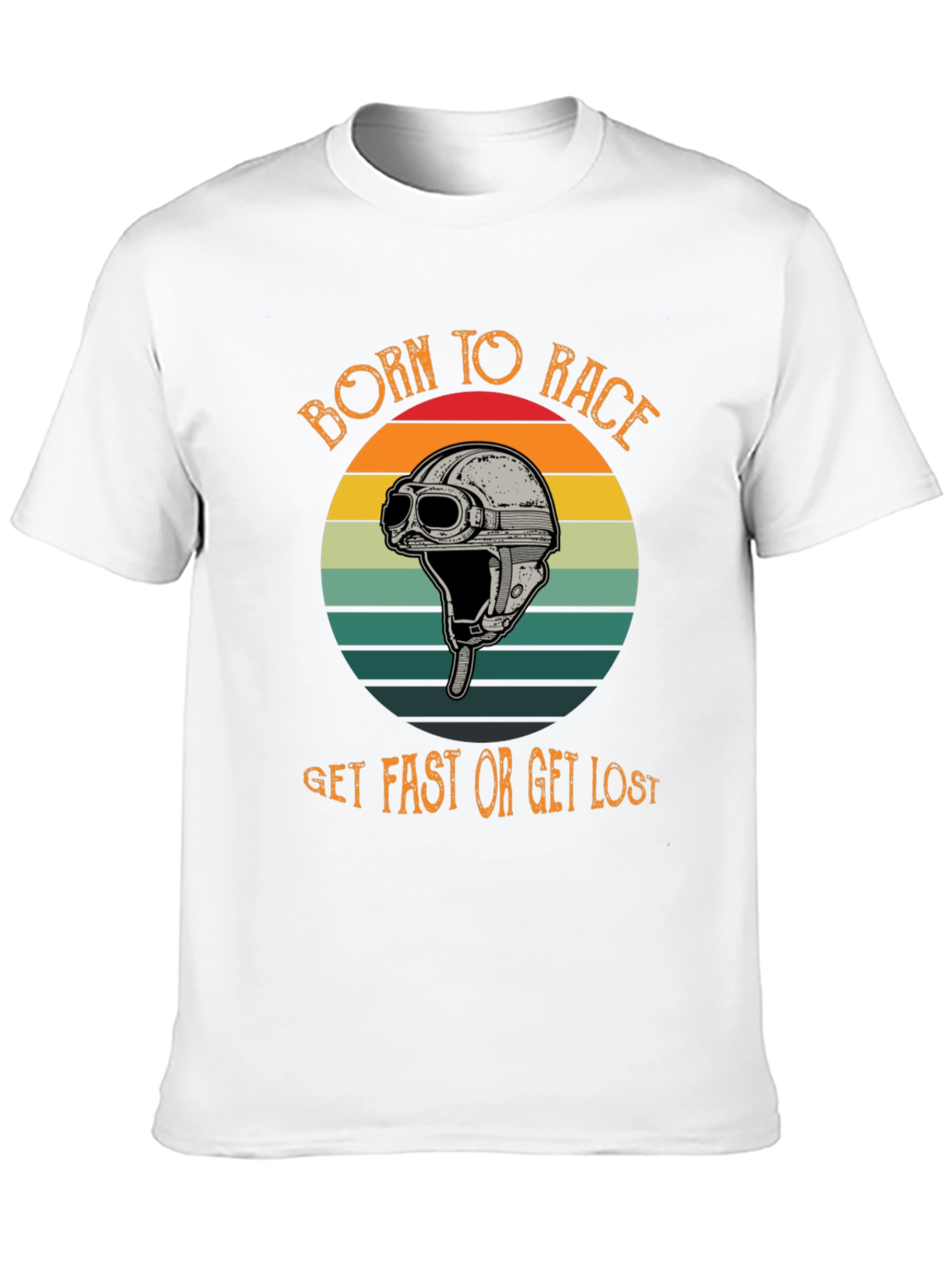 Born to Race T-Shirt - Retro Helmet Design