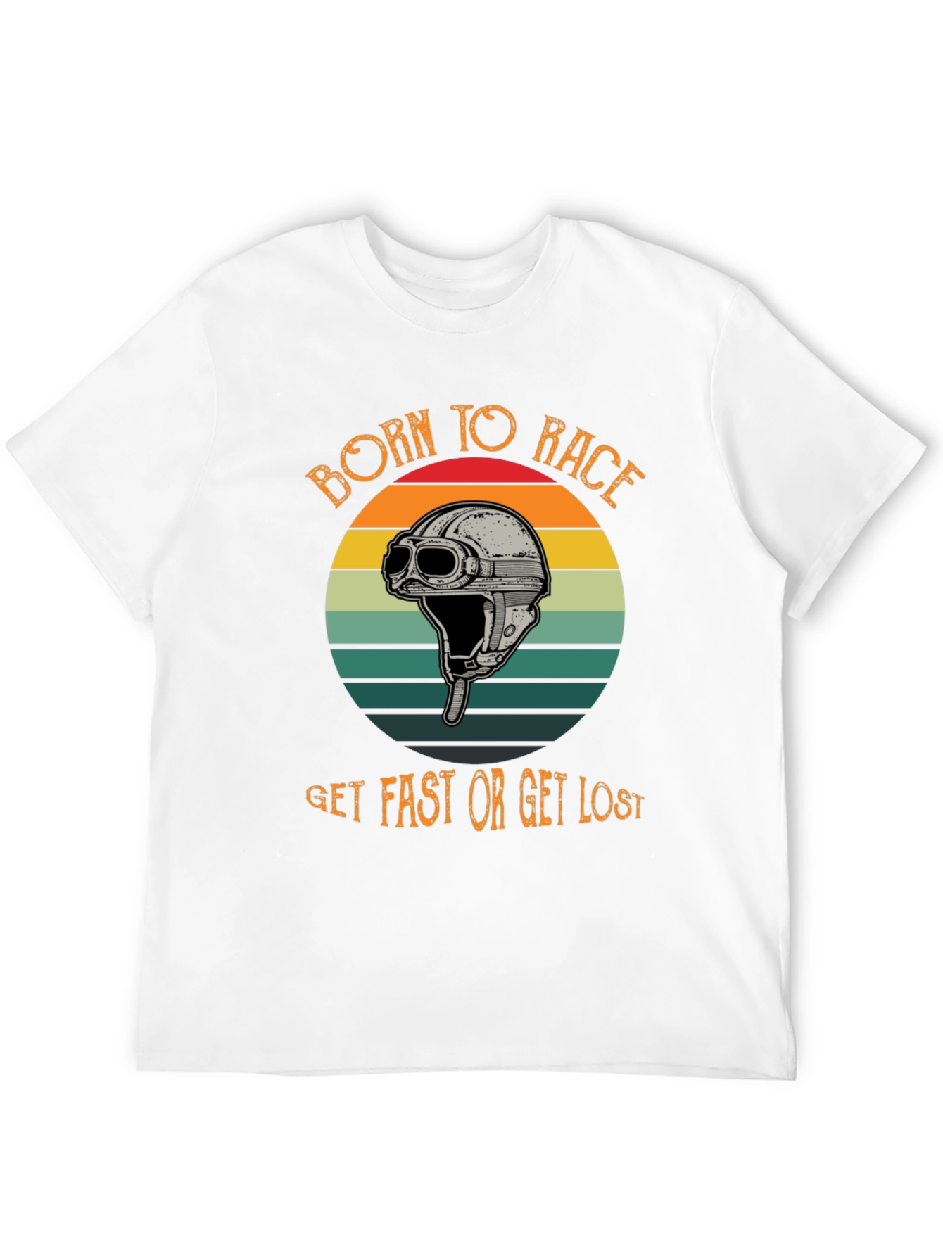 Born to Race T-Shirt - Retro Helmet Design