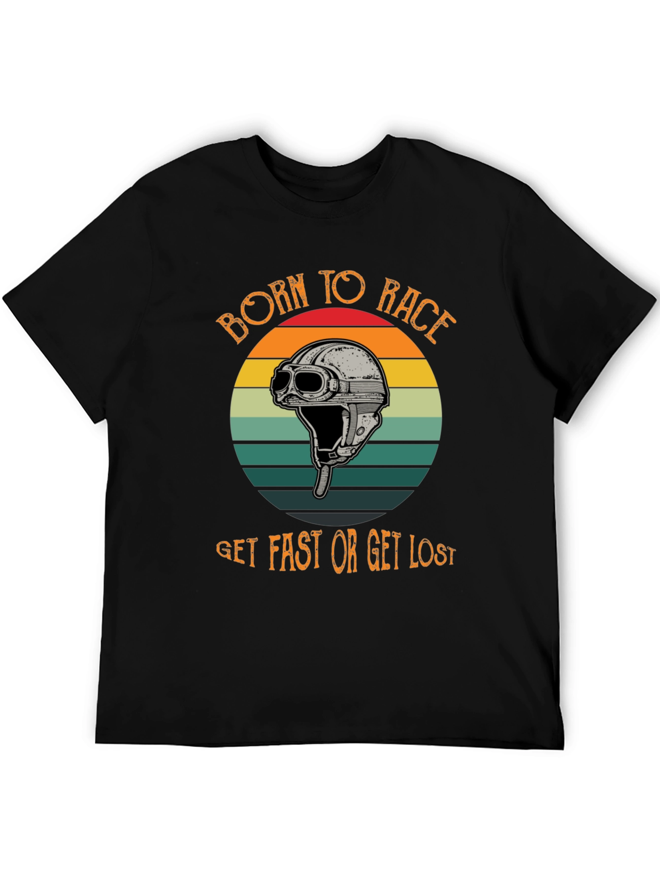 Born to Race T-Shirt - Retro Helmet Design