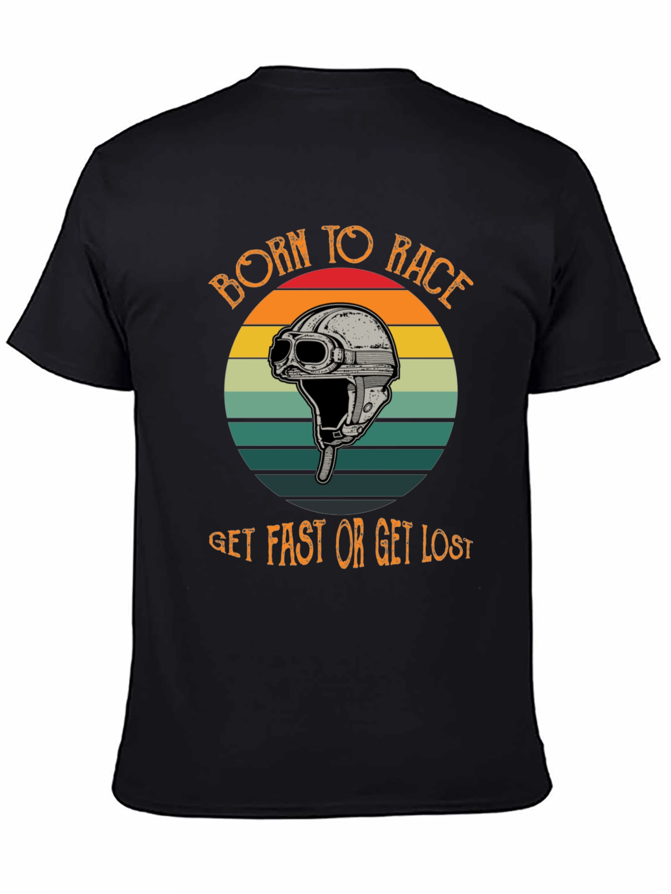 Born to Race T-Shirt - Retro Helmet Design