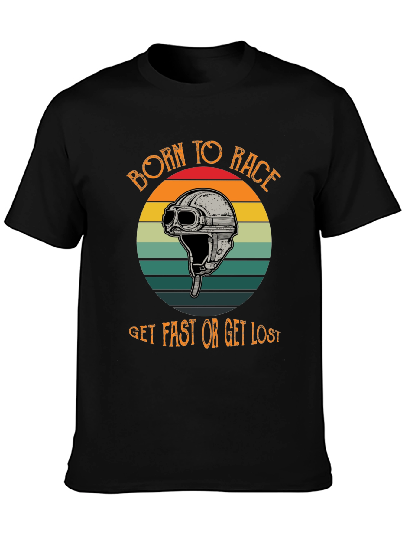 Born to Race T-Shirt - Retro Helmet Design