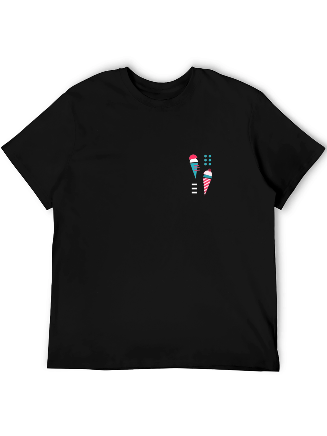 Modern Ice Cream Graphic T-Shirt - Black