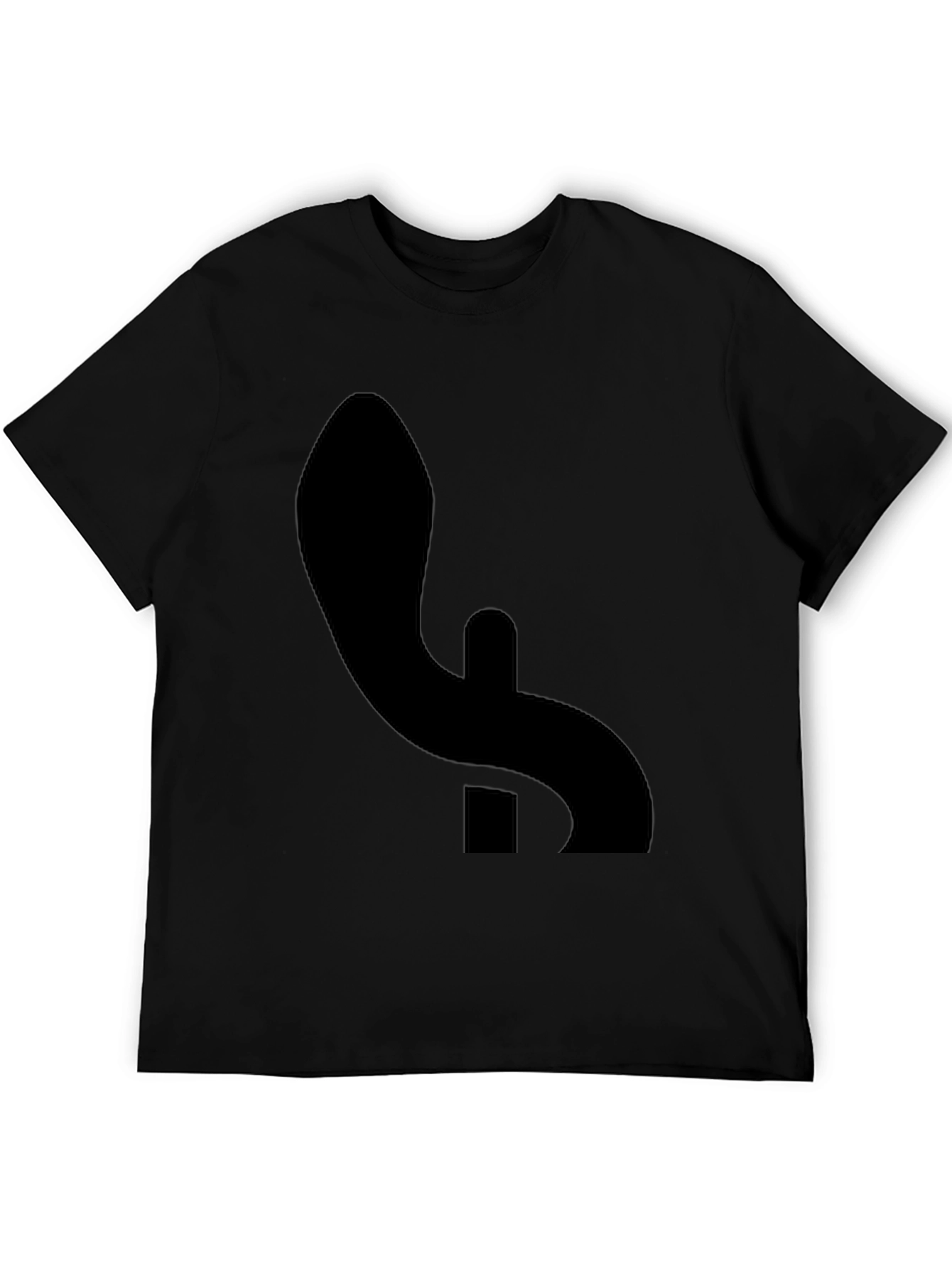 Black Graphic Tee - Abstract Minimalist Design