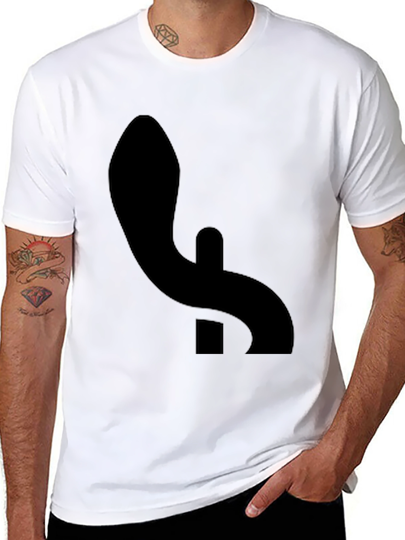 Black Graphic Tee - Abstract Minimalist Design