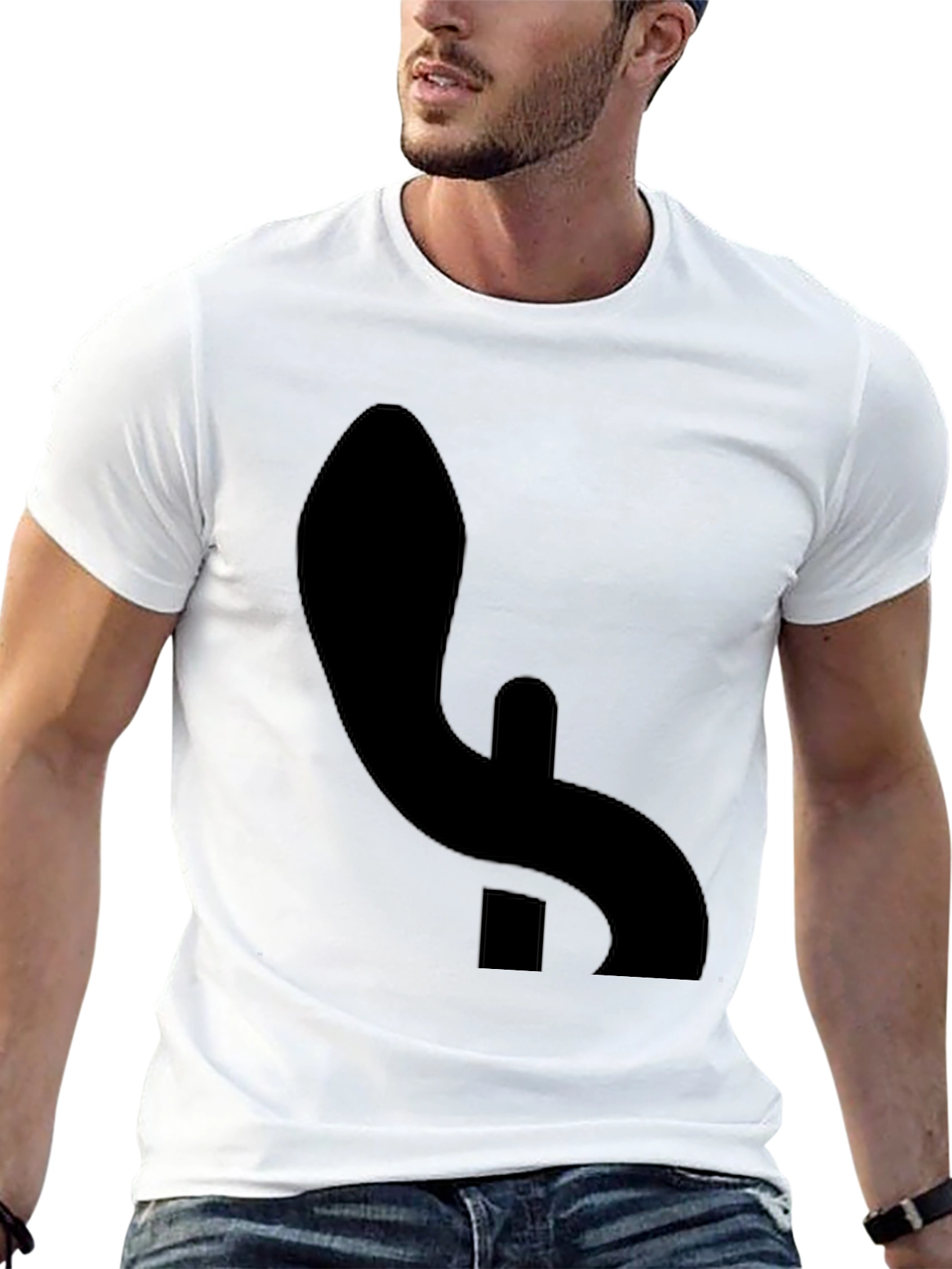 Black Graphic Tee - Abstract Minimalist Design